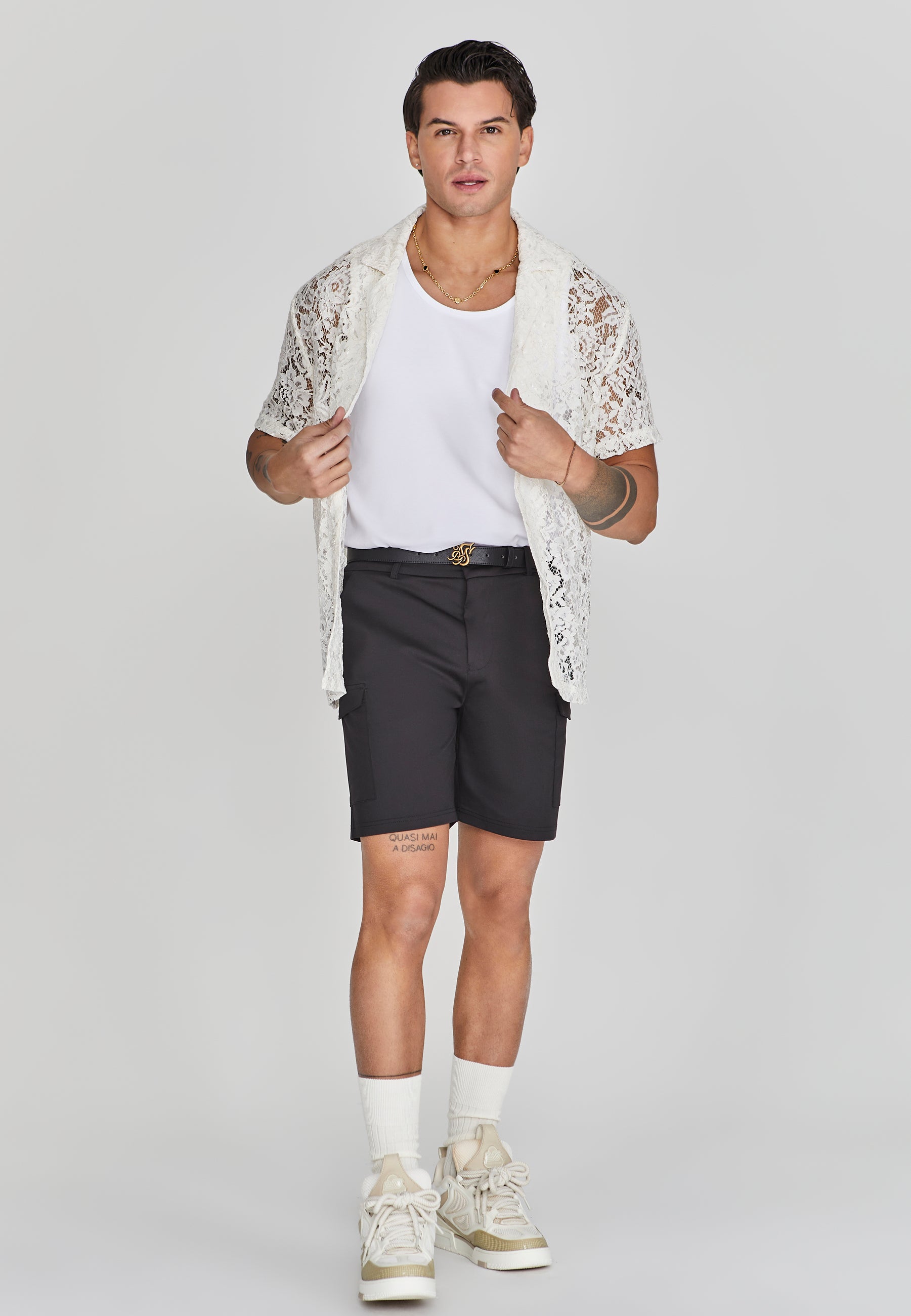 Camicia in pizzo Resort in ecrù Camicie SikSilk