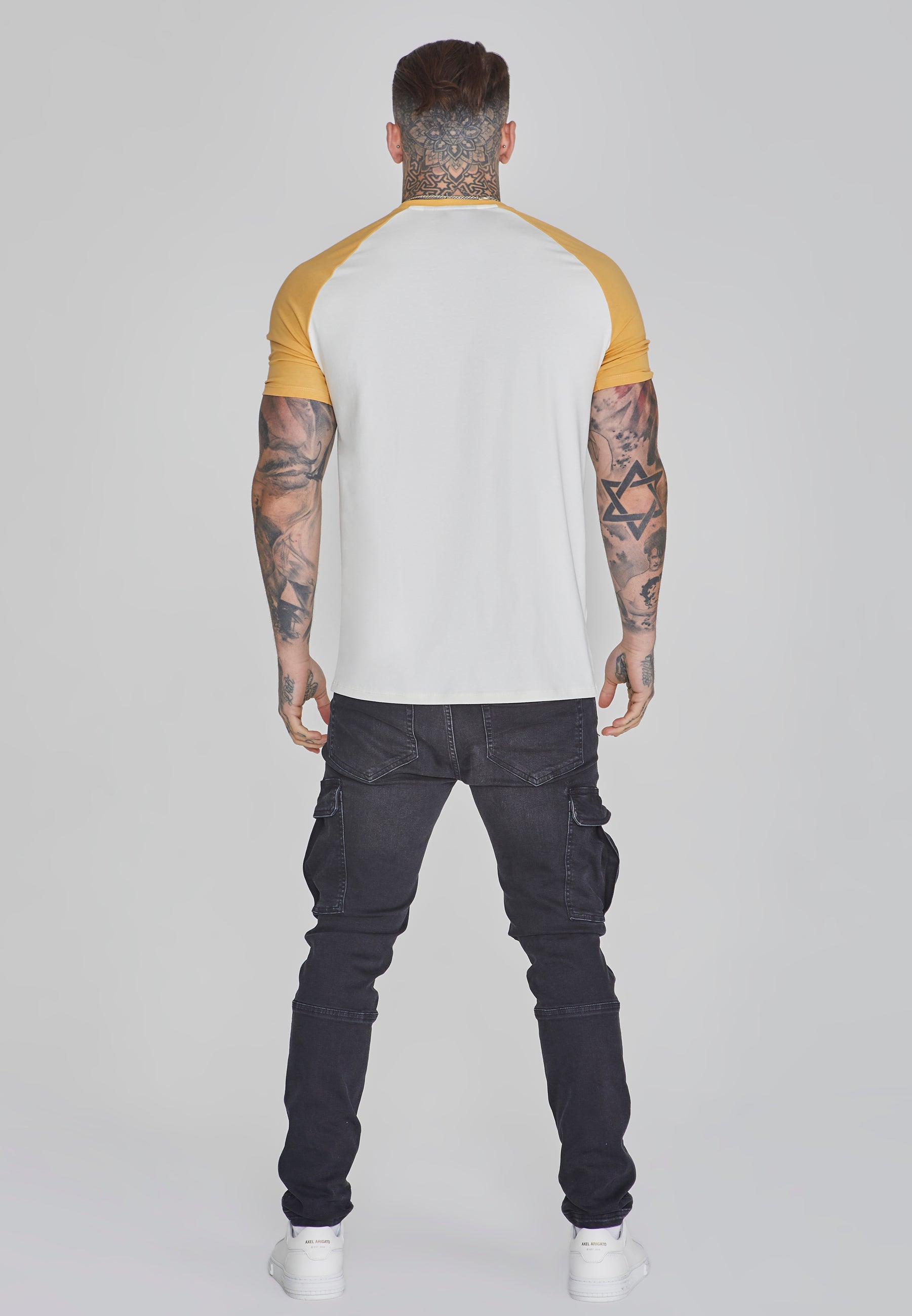 Maglietta raglan in ecrù/giallo T-shirt SikSilk