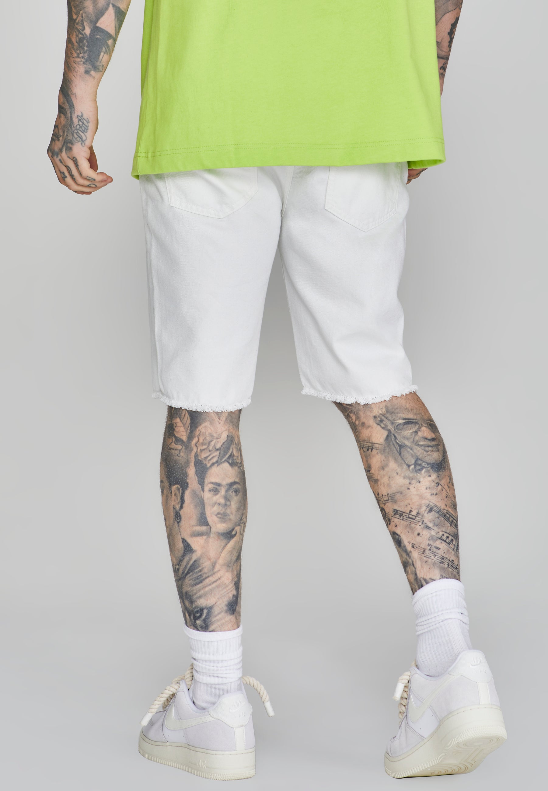 Pantaloncini di jeans in denim bianco SikSilk
