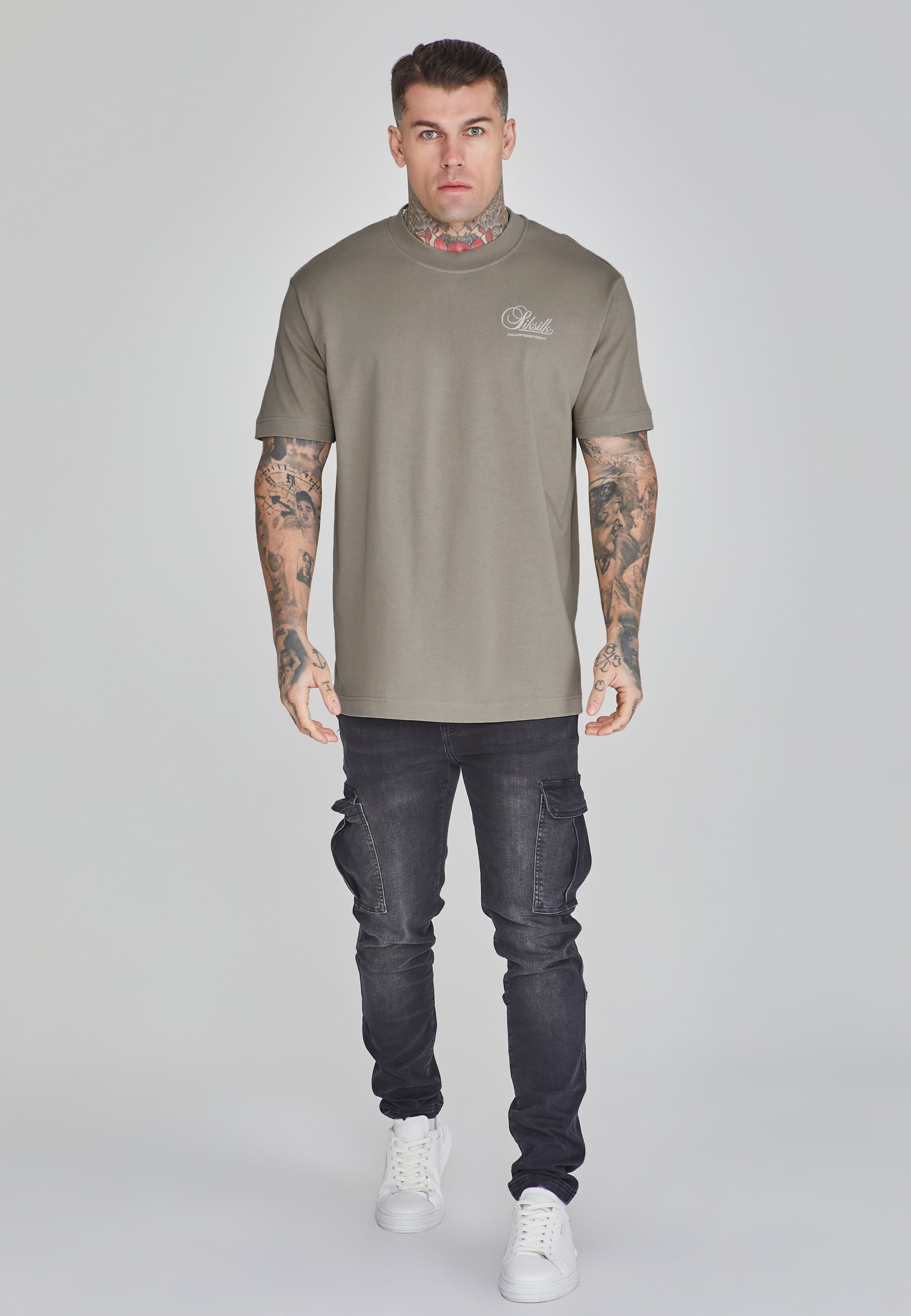 Maglietta grafica in kaki T-shirt SikSilk