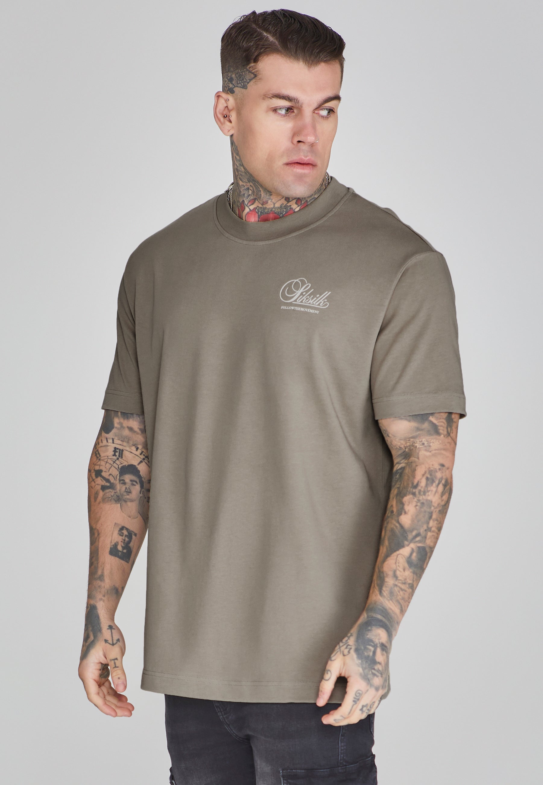 Maglietta grafica in kaki T-shirt SikSilk
