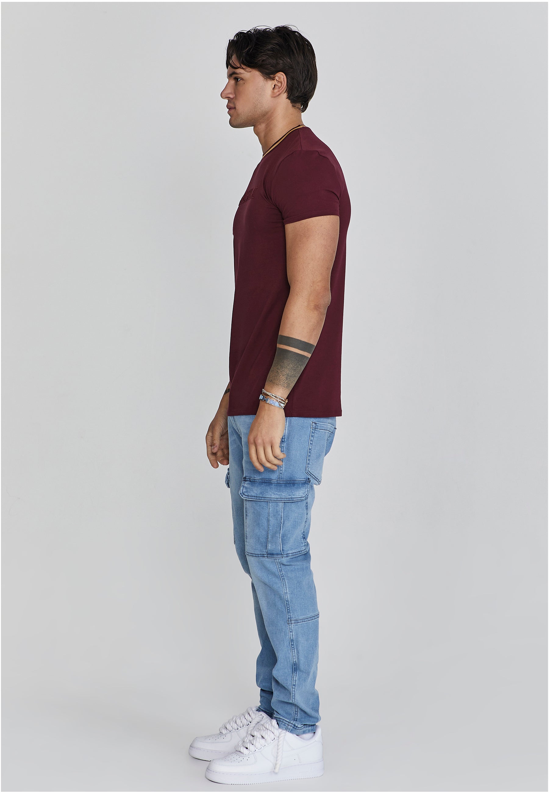 Maglietta muscolosa in borgogna Magliette SikSilk