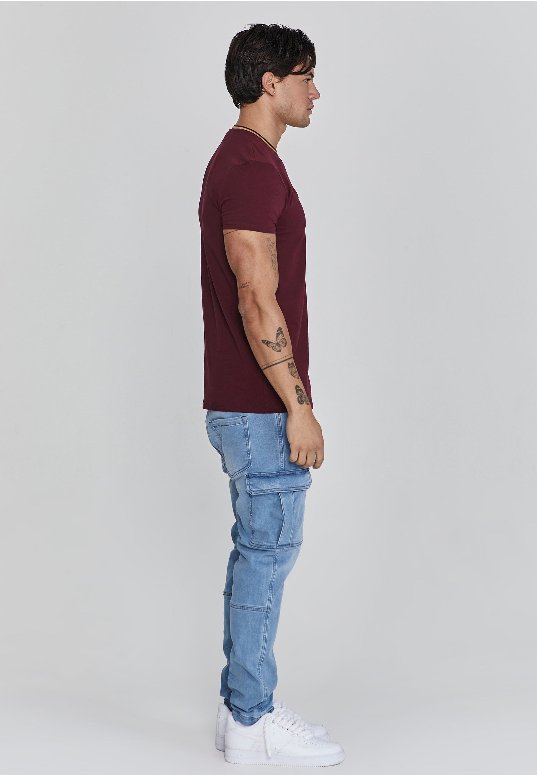 Maglietta muscolosa in borgogna Magliette SikSilk
