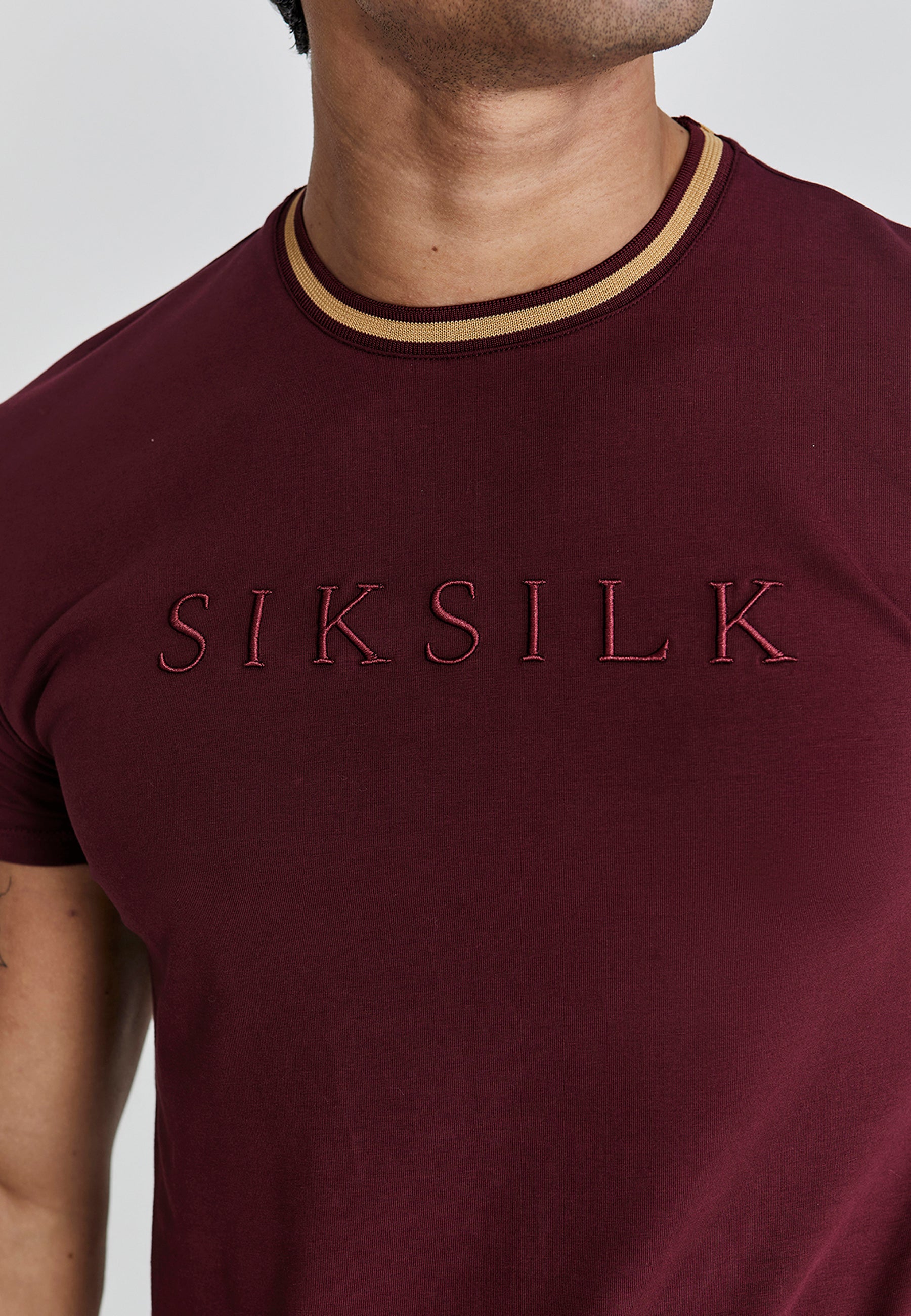 Maglietta muscolosa in borgogna Magliette SikSilk