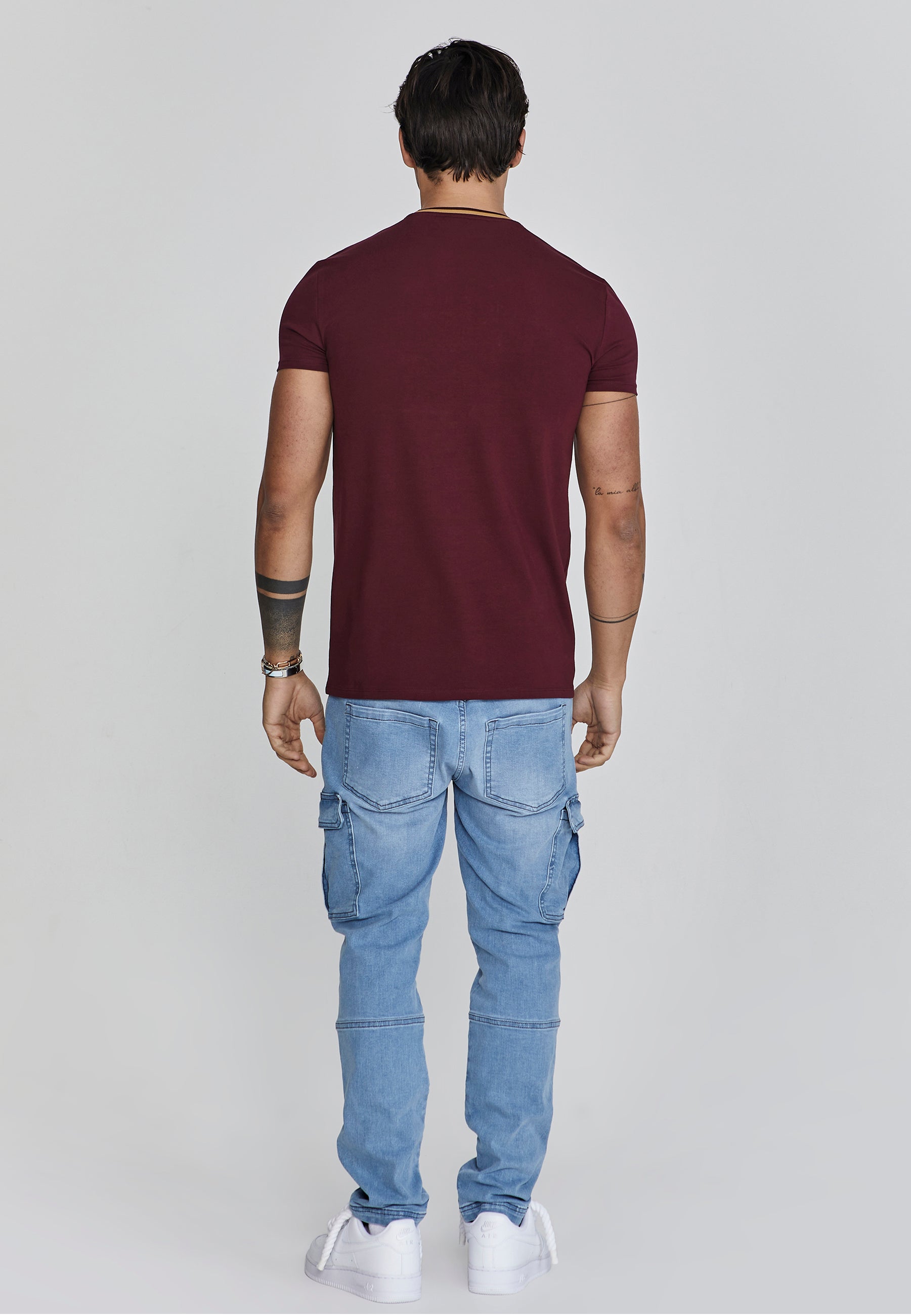 Maglietta muscolosa in borgogna Magliette SikSilk