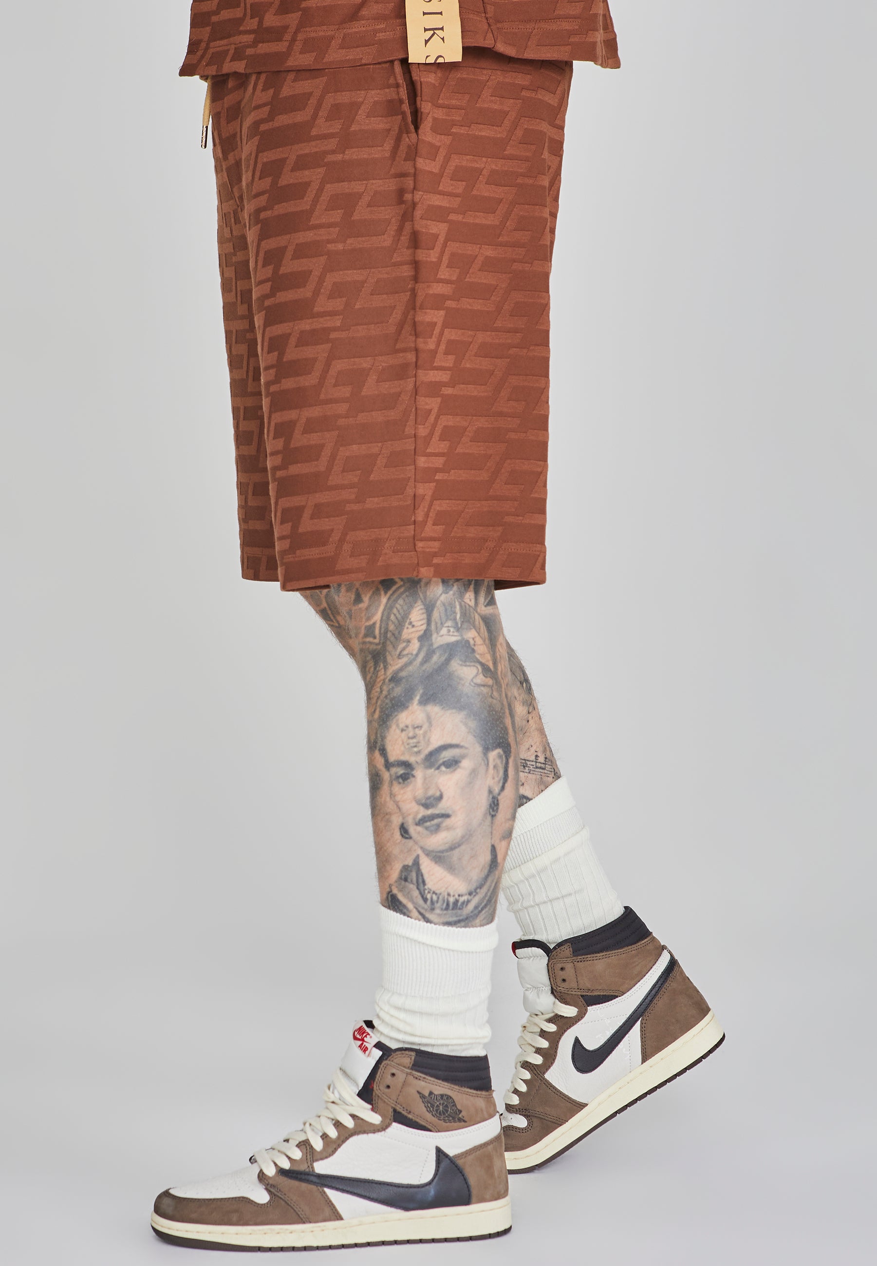 Pantaloncini in spugna in marrone SikSilk