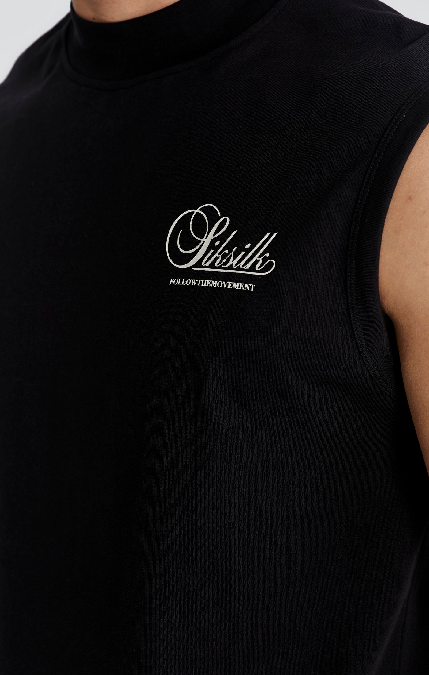 Maglietta senza maniche in nero Top SikSilk