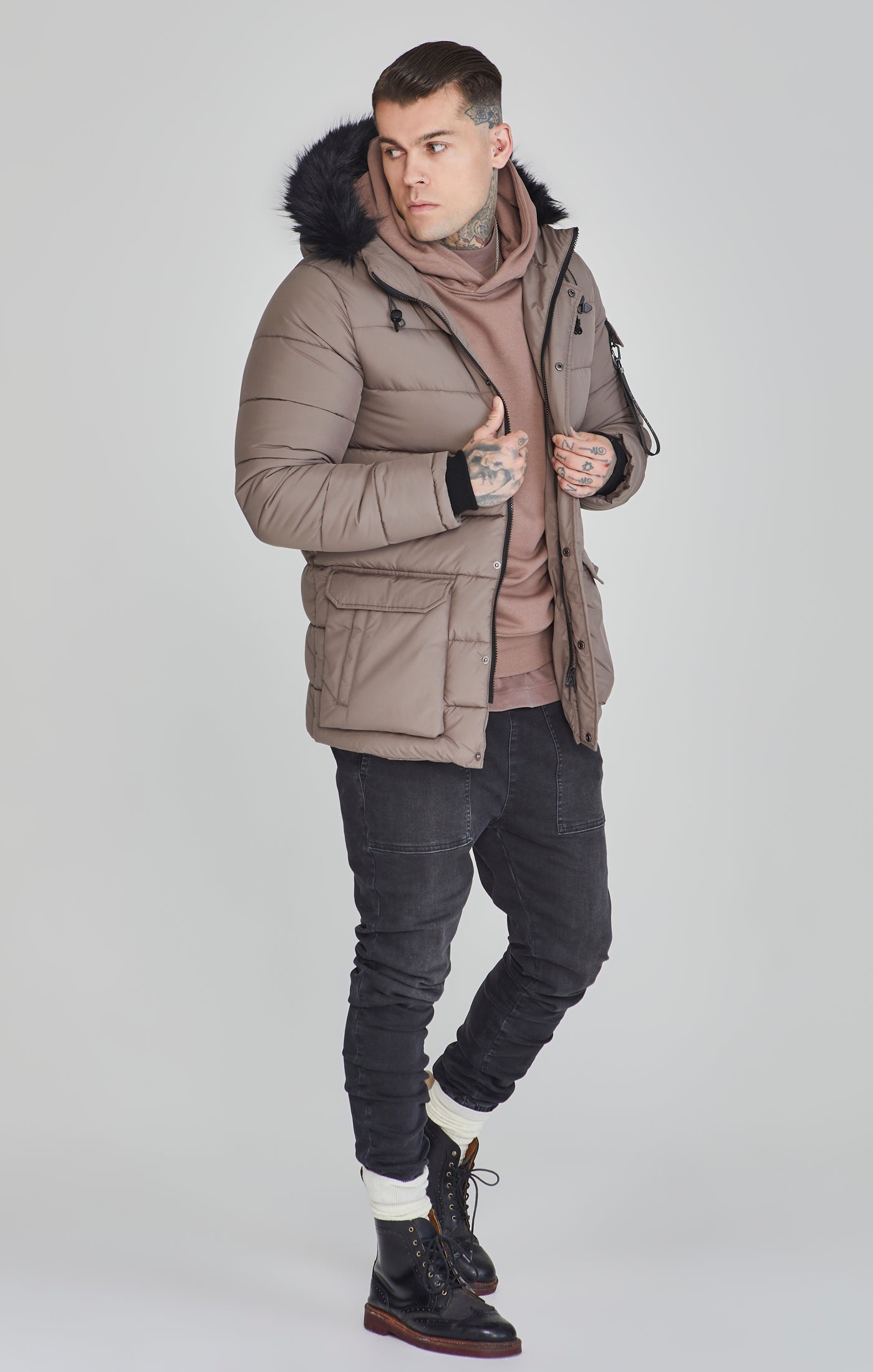 Parka in beige Giacche SikSilk