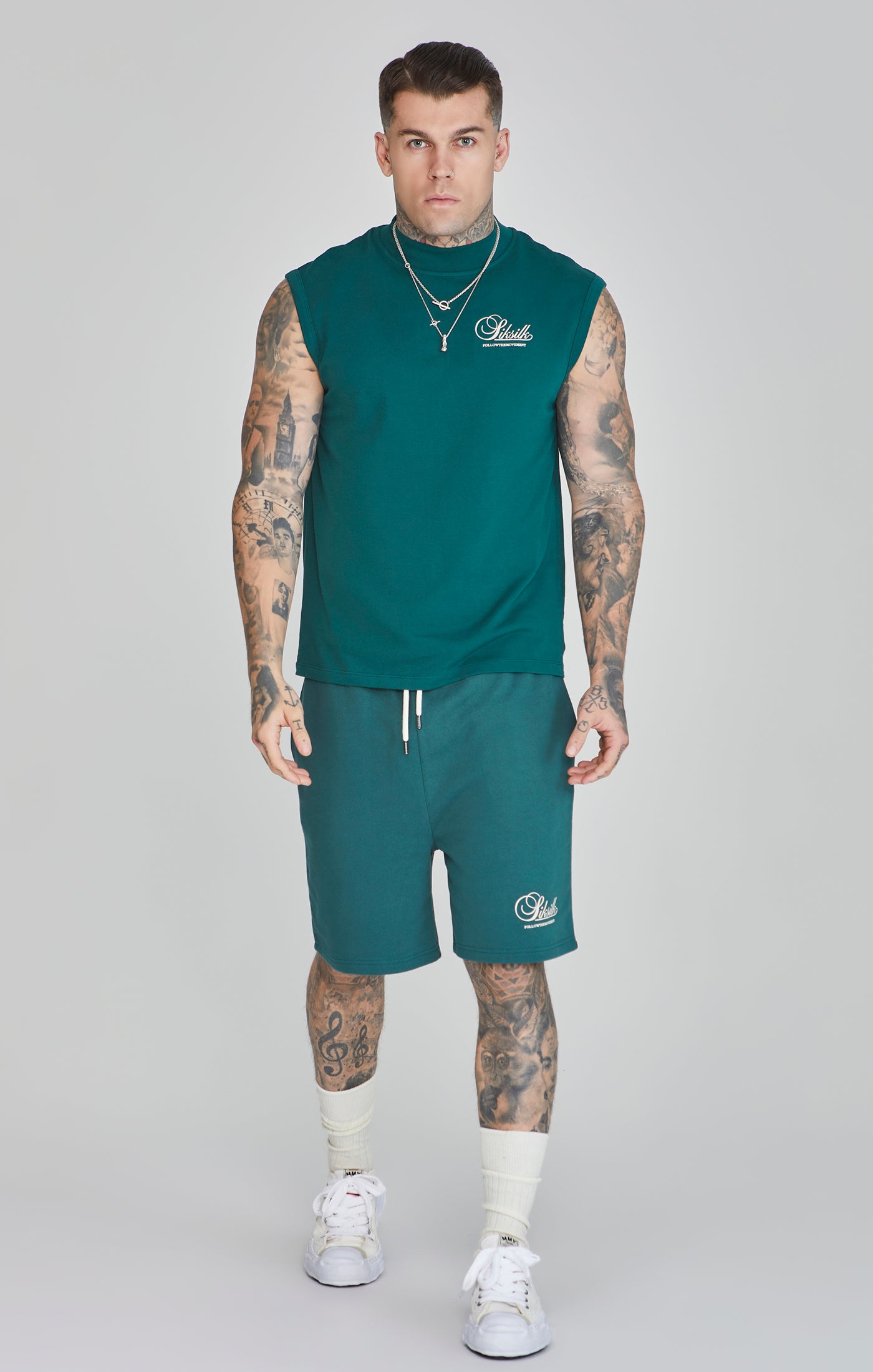 Maglietta senza maniche in verde Magliette SikSilk