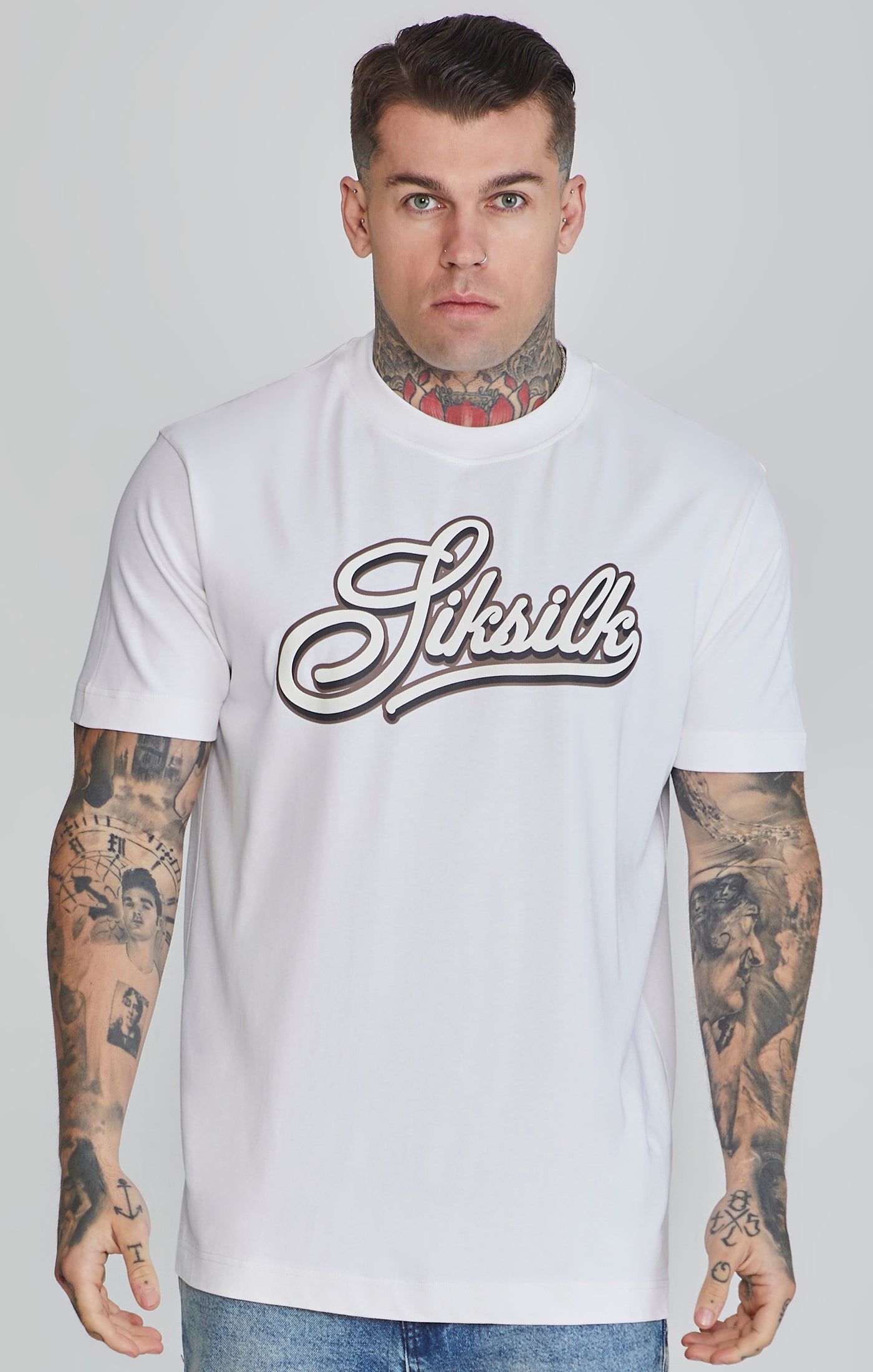Maglietta Logo in Bianco Magliette SikSilk