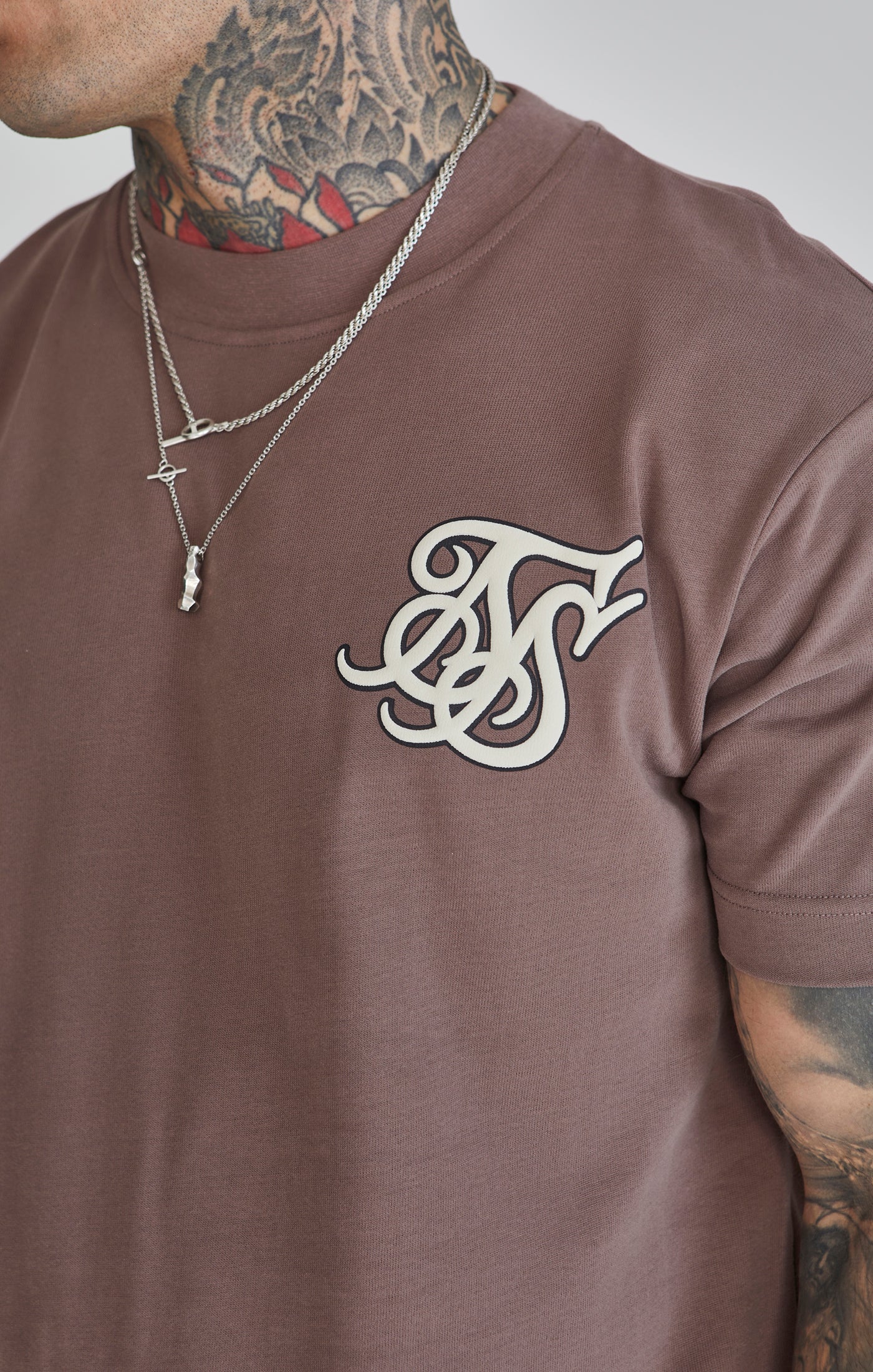 Maglietta con logo in marrone Magliette SikSilk