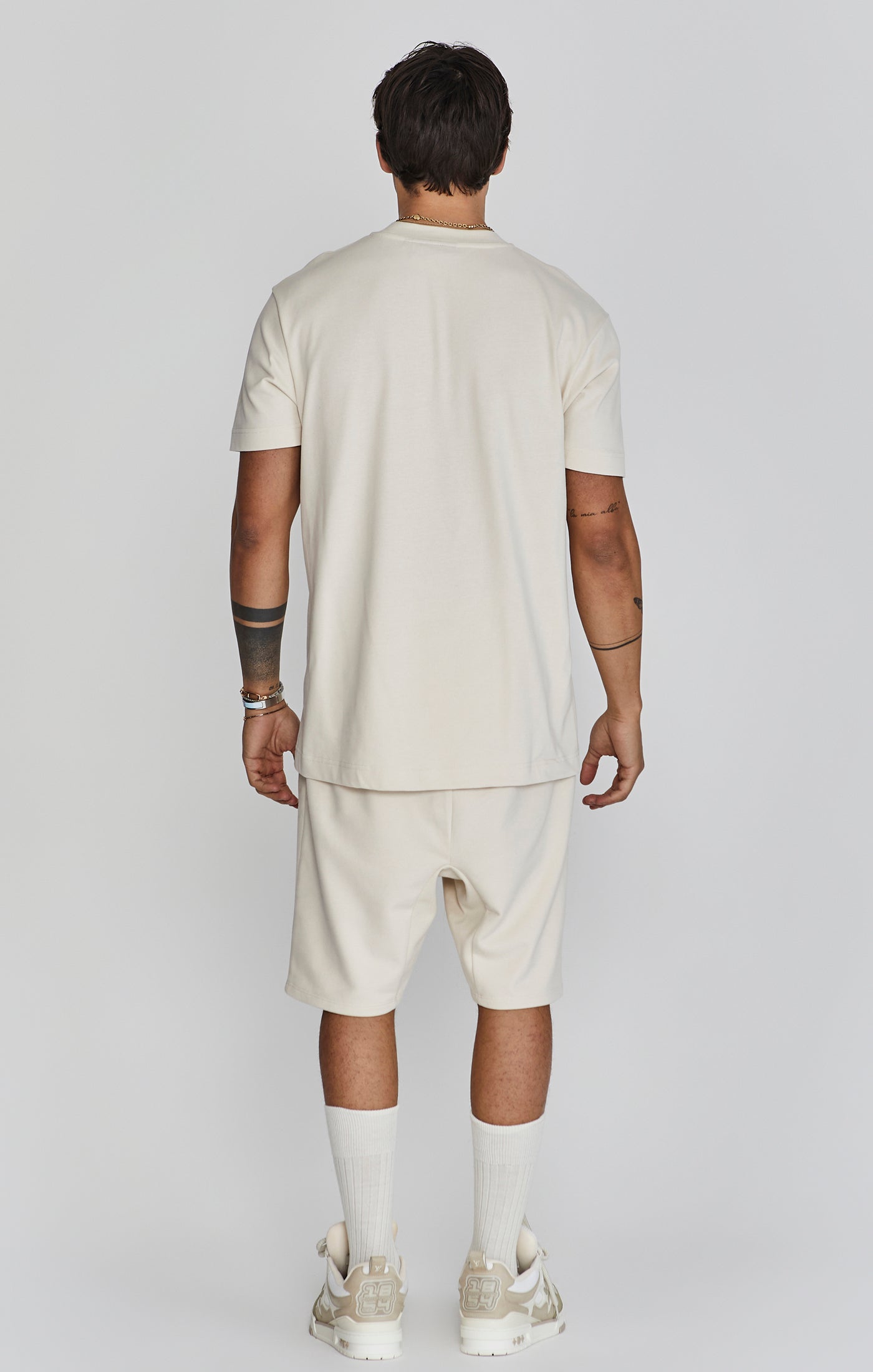 Maglietta con logo in ecru T-shirt SikSilk