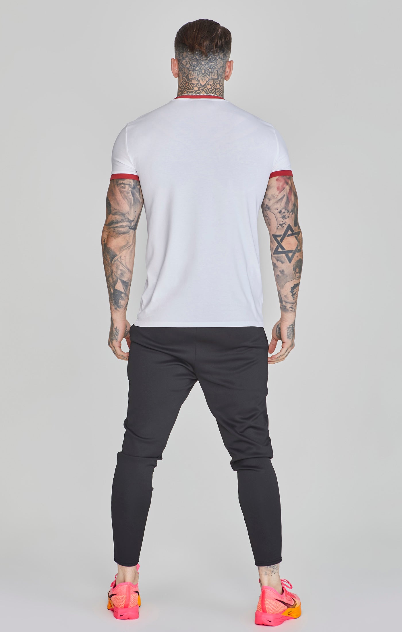 Maglietta Ringer in Bianco/Rosso Magliette SikSilk