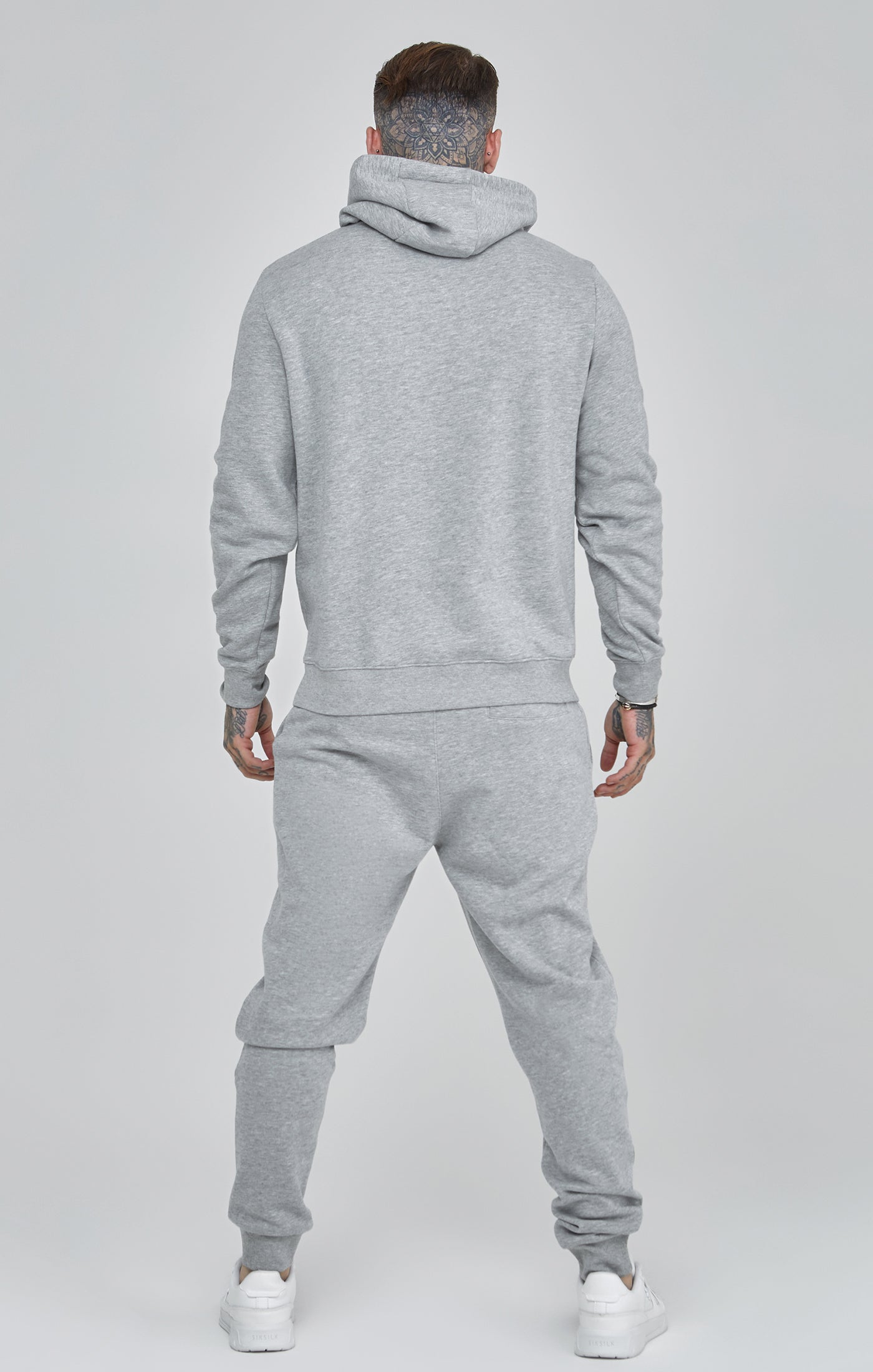 Essentials Overhead Felpa con cappuccio in marna grigia Felpa con cappuccio SikSilk