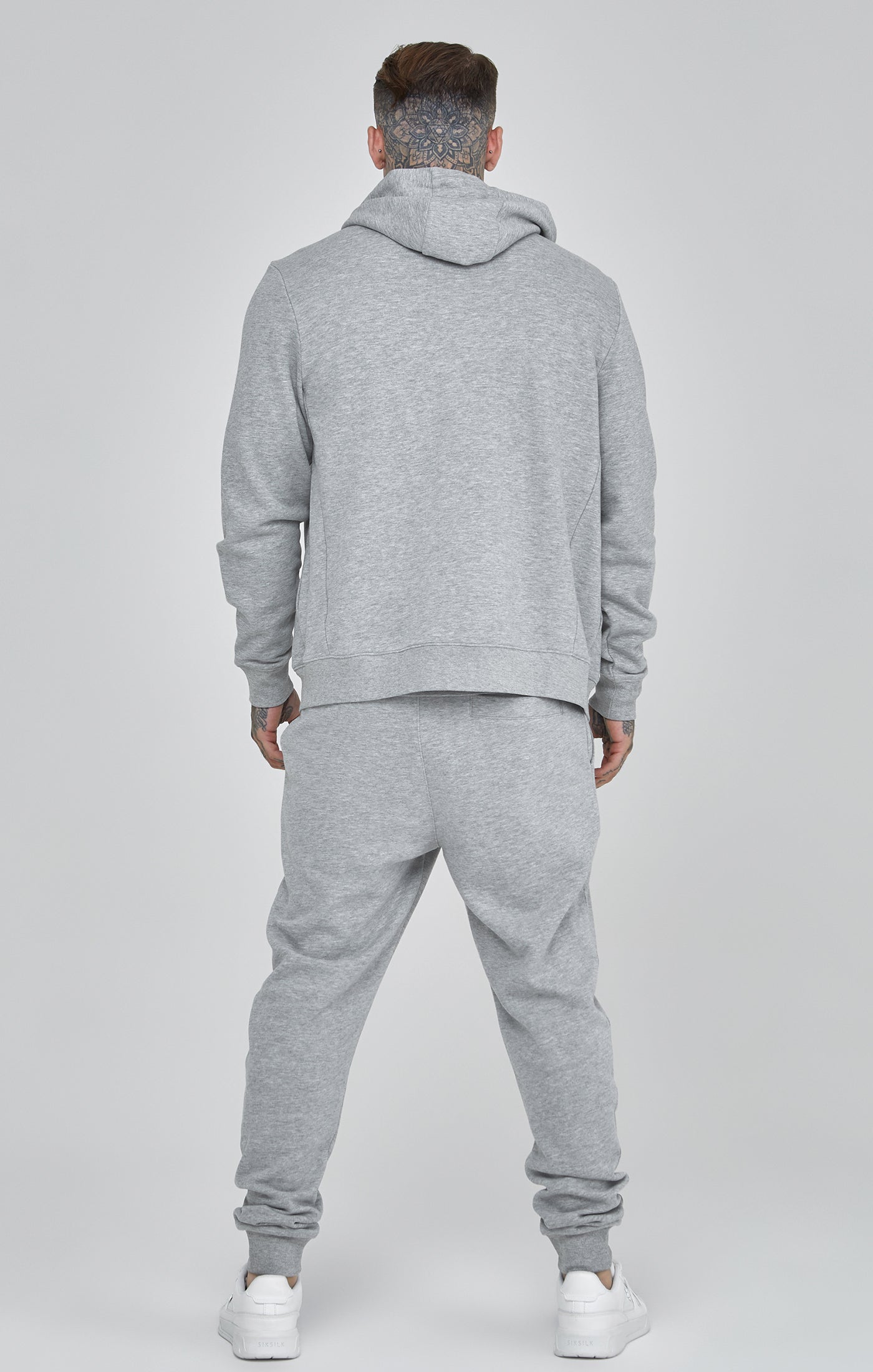 Essentials Felpa con cappuccio e zip intera in marna grigia Giacche SikSilk