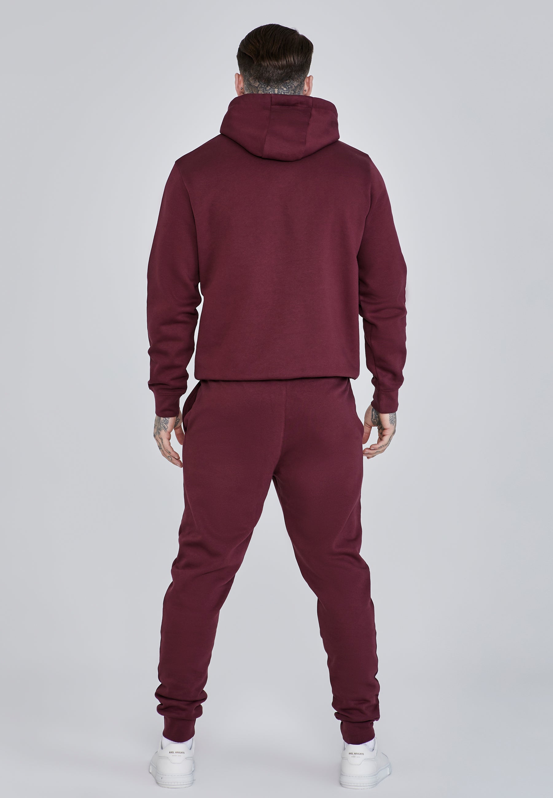 Felpa con cappuccio Essentials in Borgogna Felpa con cappuccio SikSilk