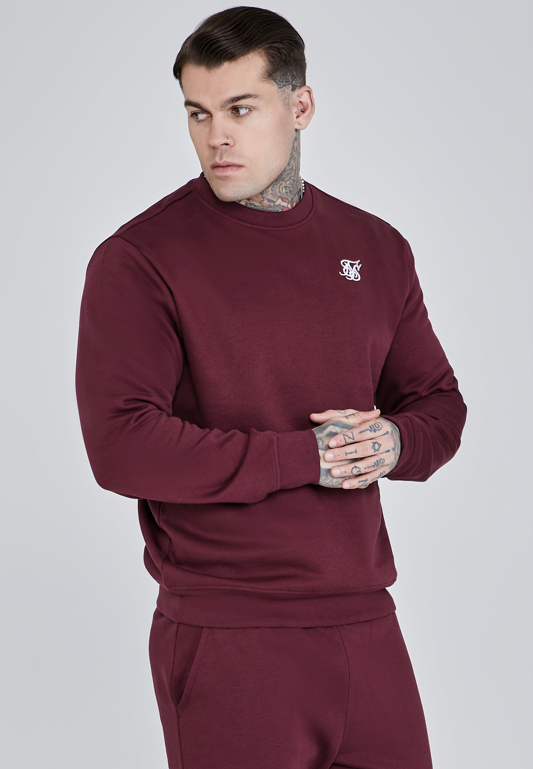 Maglione Essentials in borgogna Felpe SikSilk
