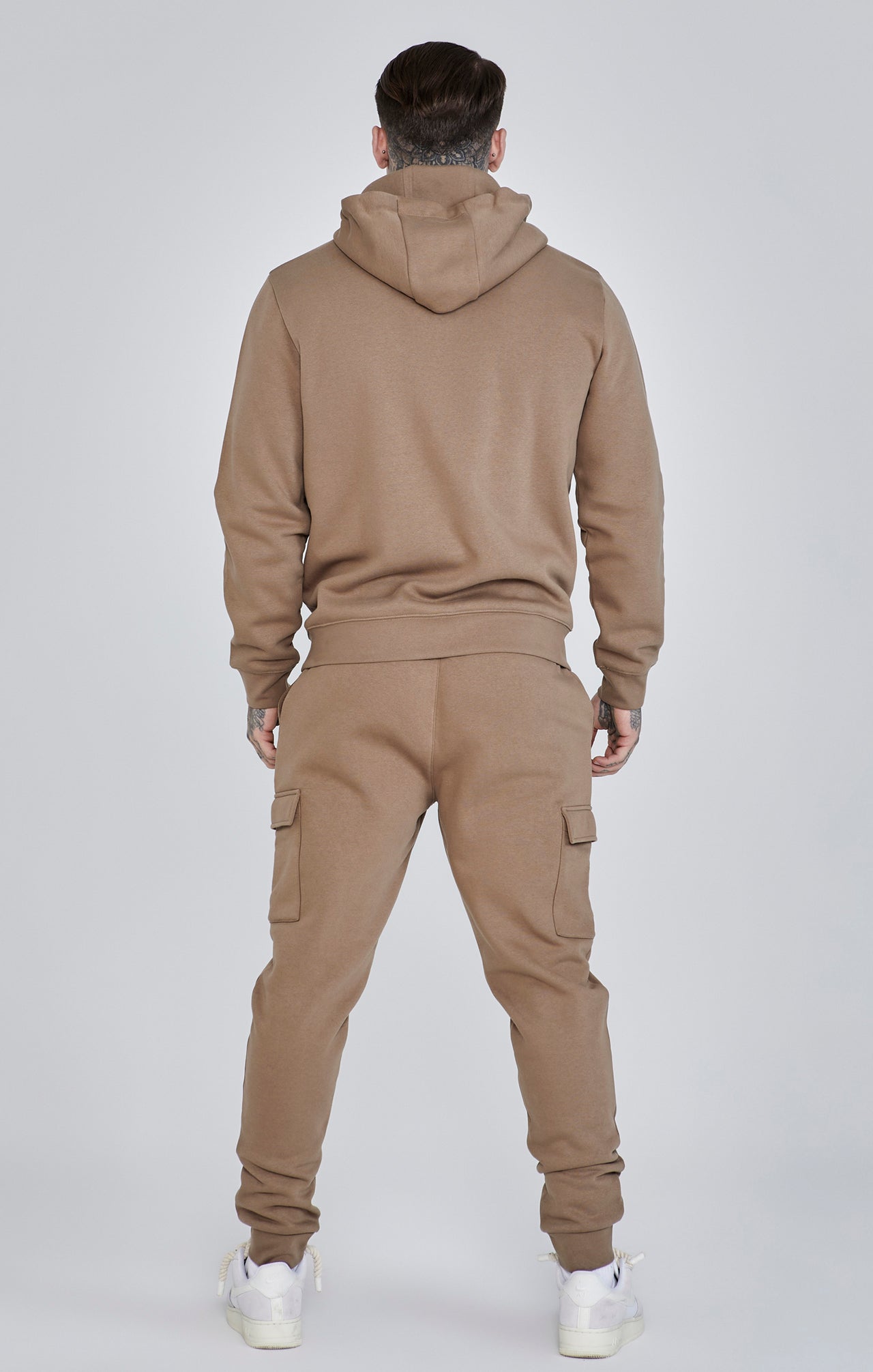 Essentials Felpa con cappuccio con zip intera in marrone Felpa con cappuccio SikSilk