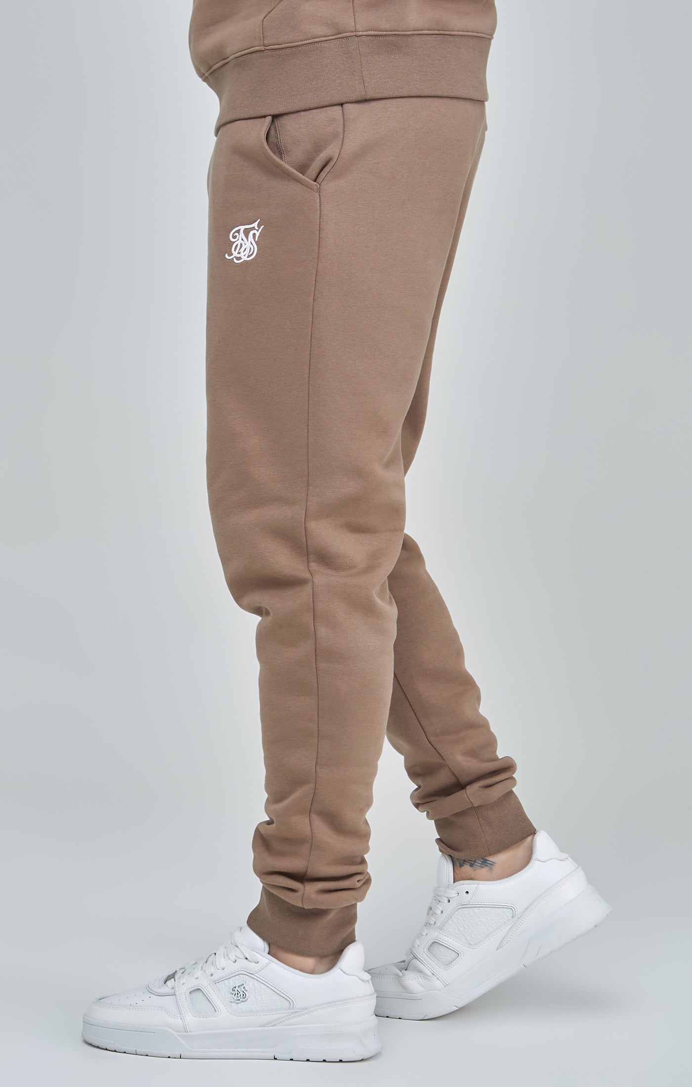 Joggers essenziali in pantaloni marroni SikSilk