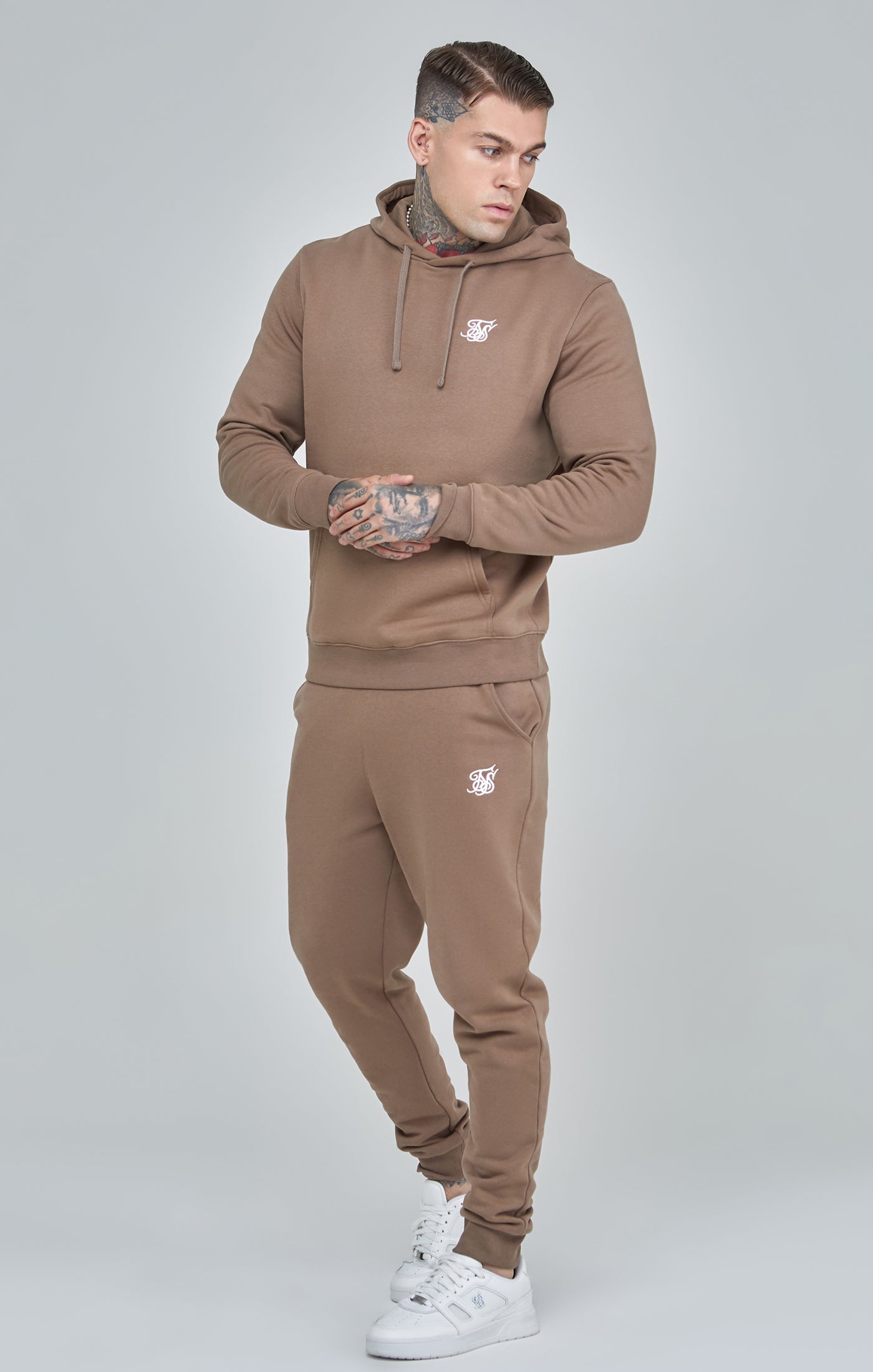 Joggers essenziali in pantaloni marroni SikSilk