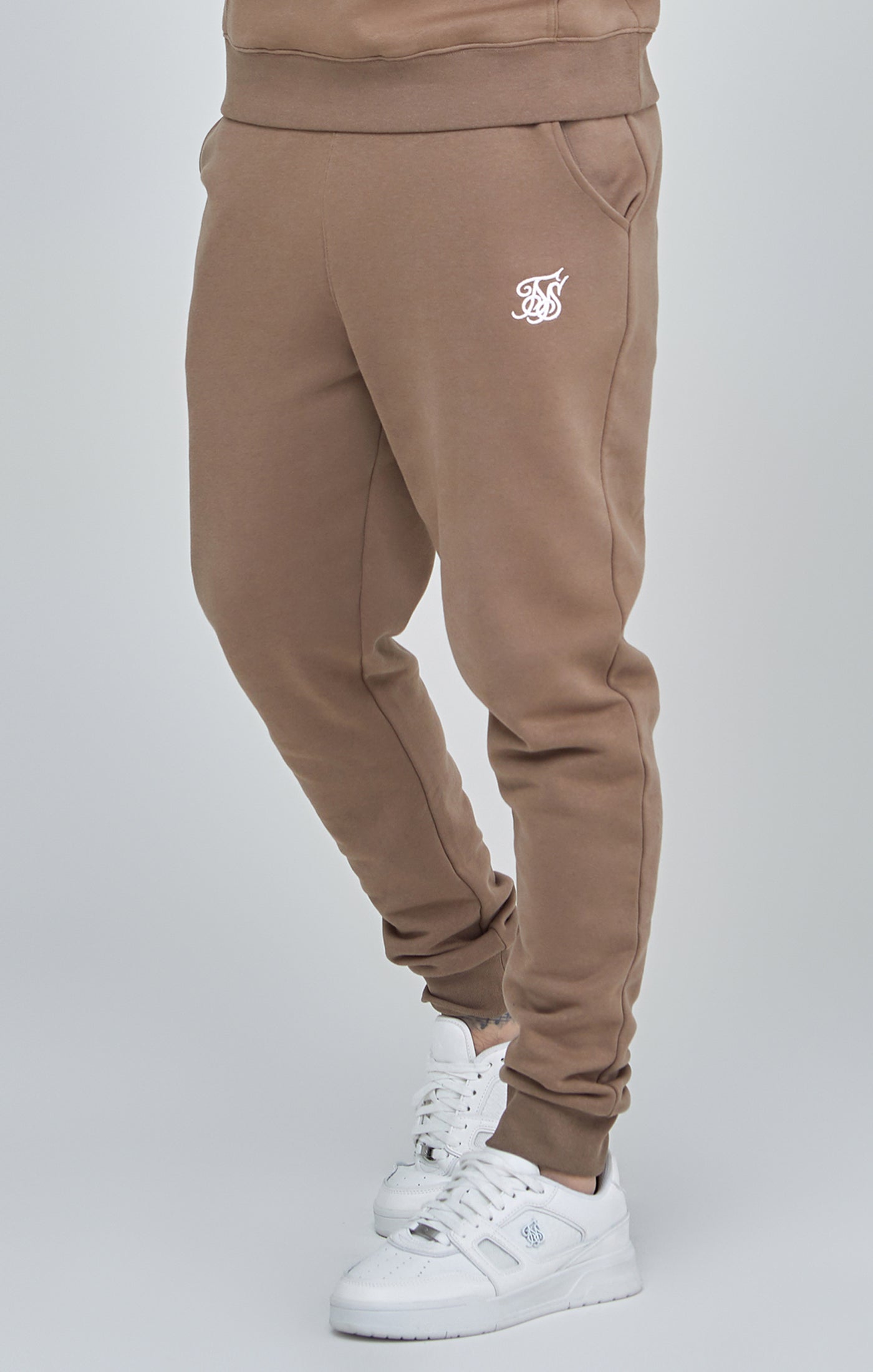 Joggers essenziali in pantaloni marroni SikSilk