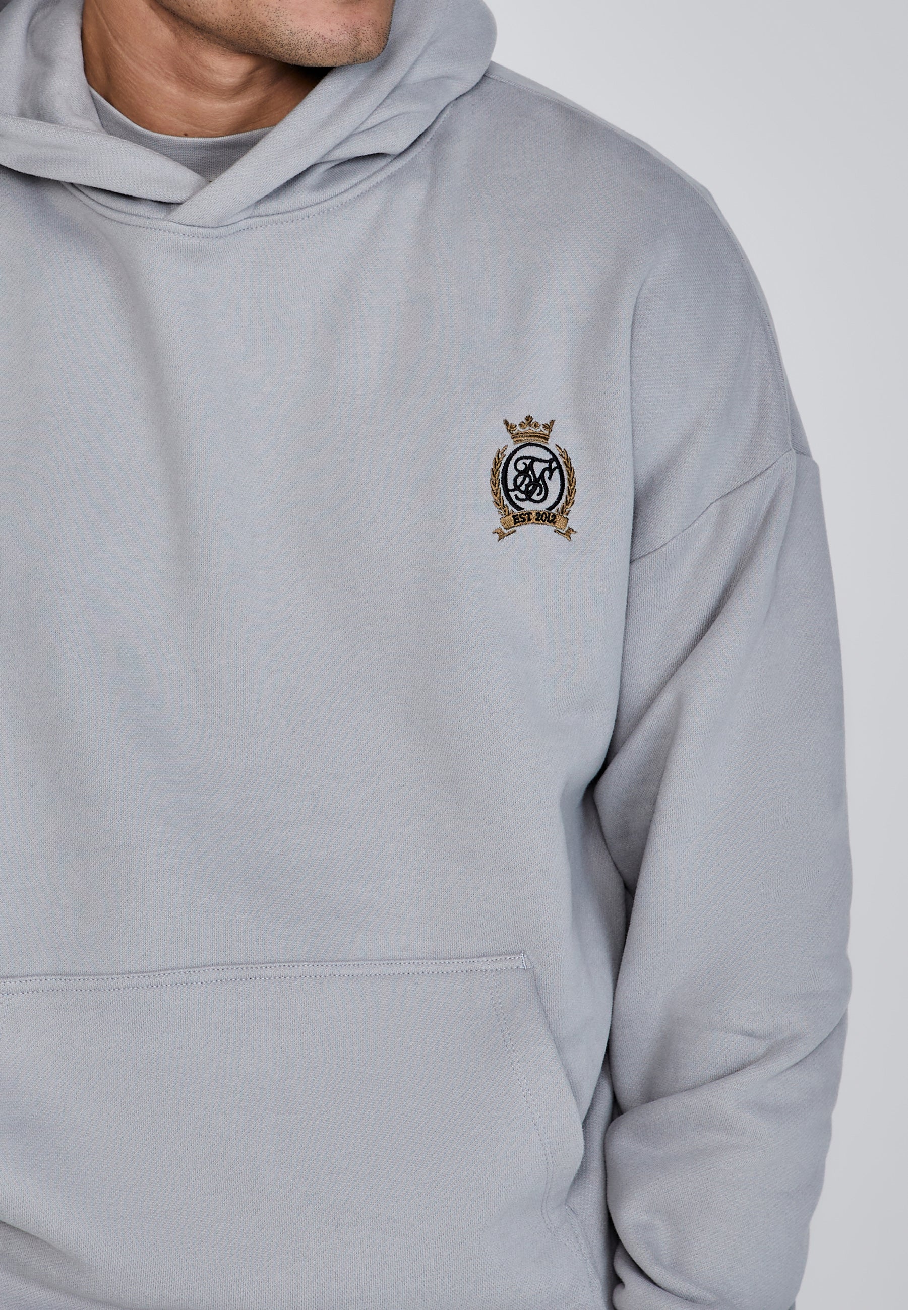 Maglioni Felpa con cappuccio in grigio SikSilk