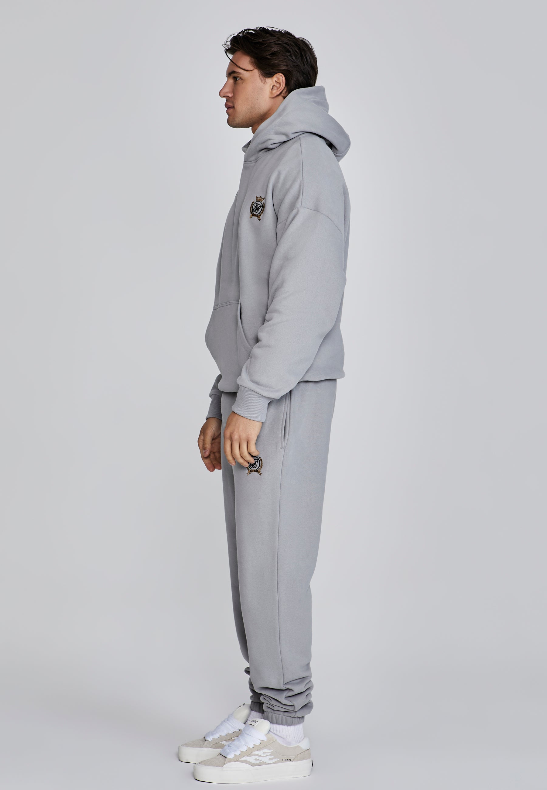 Maglioni Felpa con cappuccio in grigio SikSilk