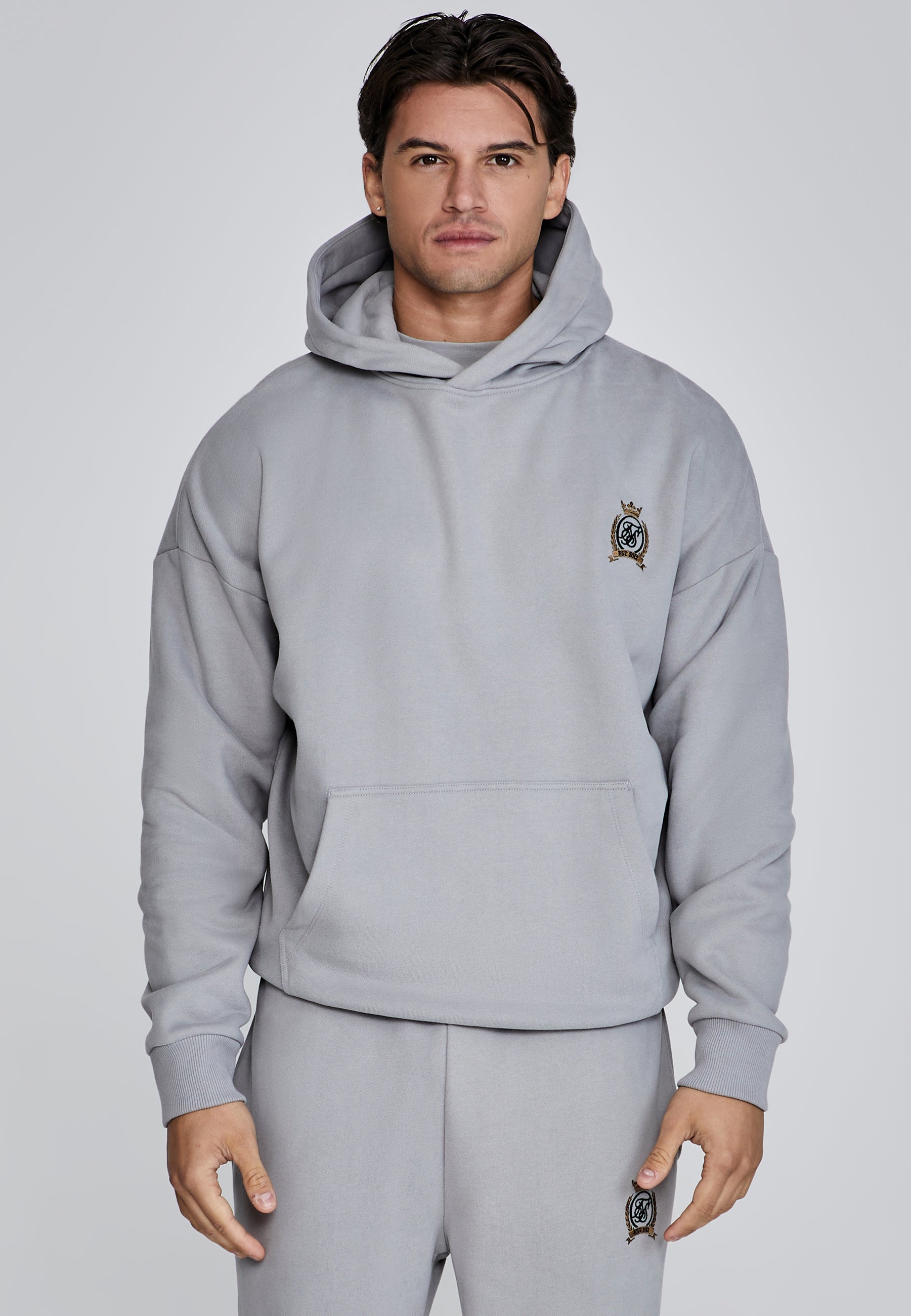 Maglioni Felpa con cappuccio in grigio SikSilk