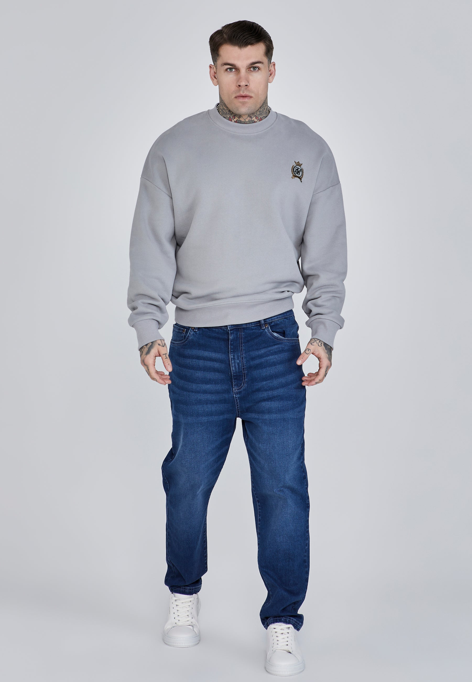 Maglione oversize in grigio Felpe SikSilk
