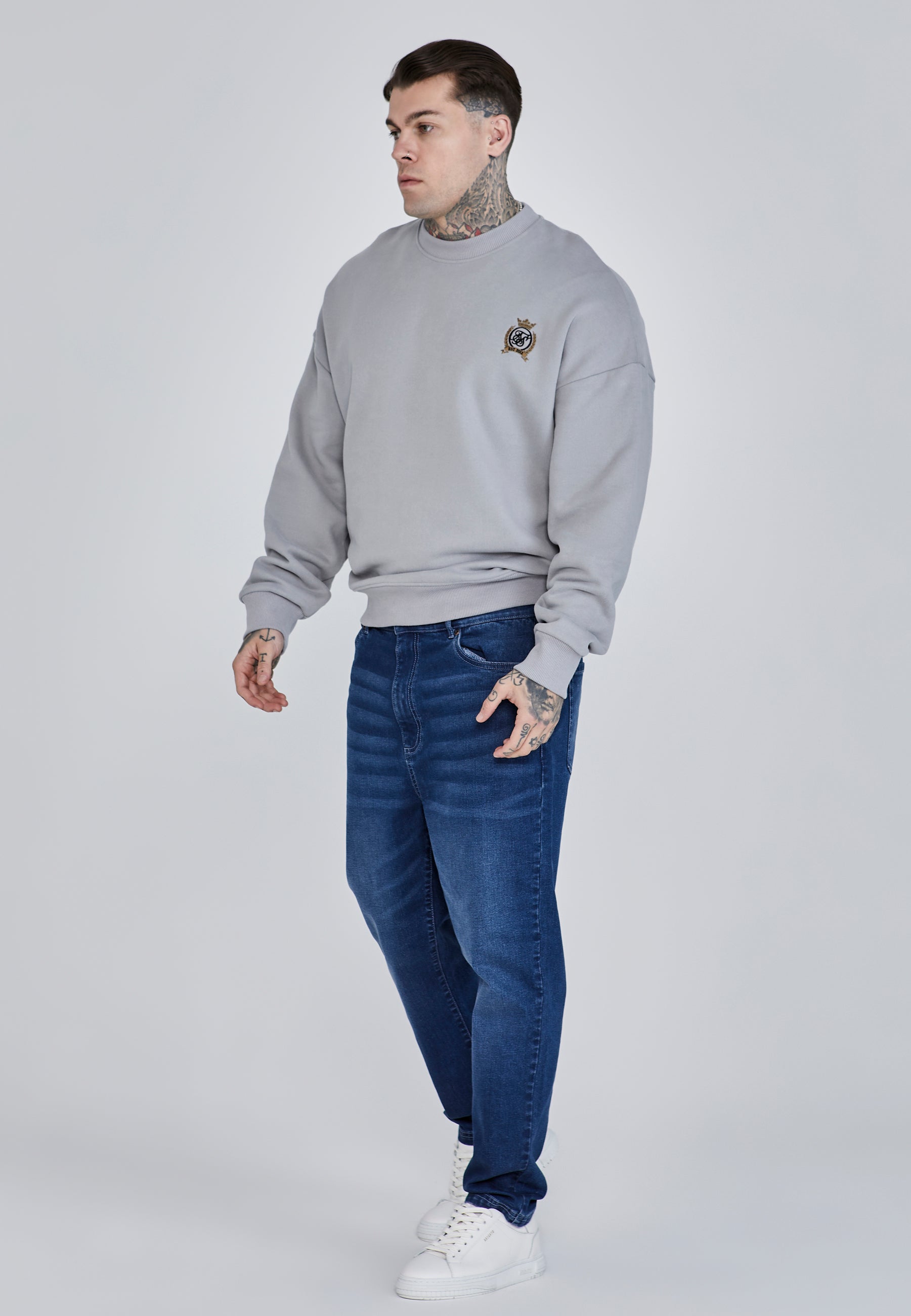 Maglione oversize in grigio Felpe SikSilk