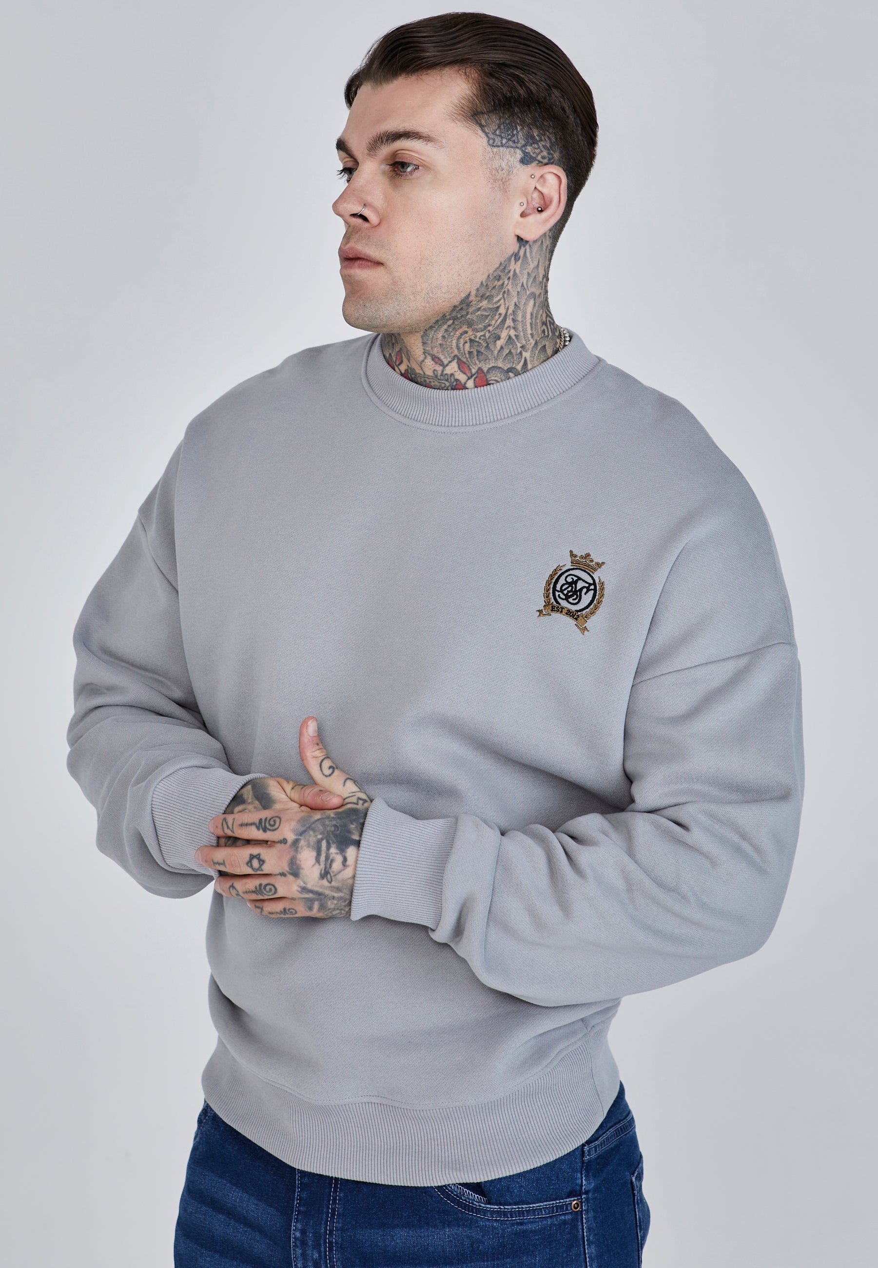 Maglione oversize in grigio Felpe SikSilk