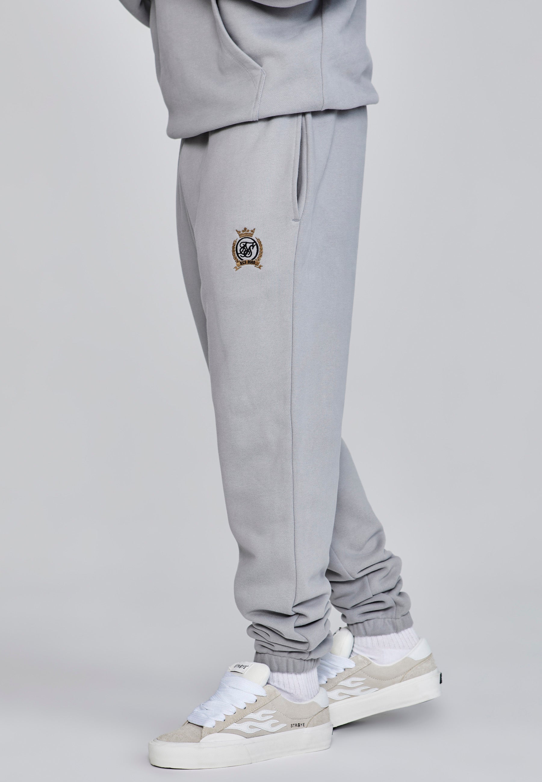 Joggers dal taglio rilassato in pantaloni grigi SikSilk