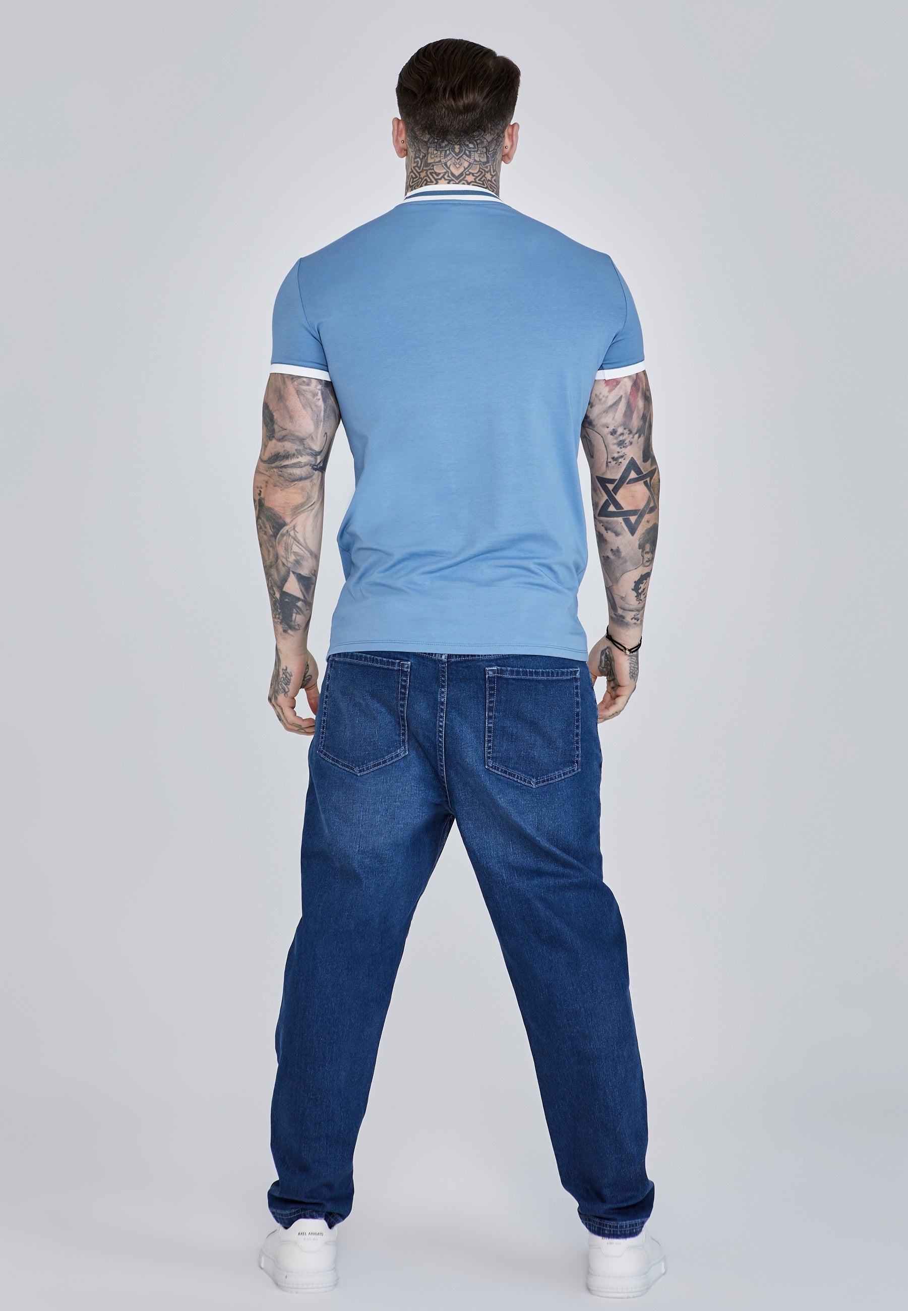 Maglietta Ringer in Blu Magliette SikSilk