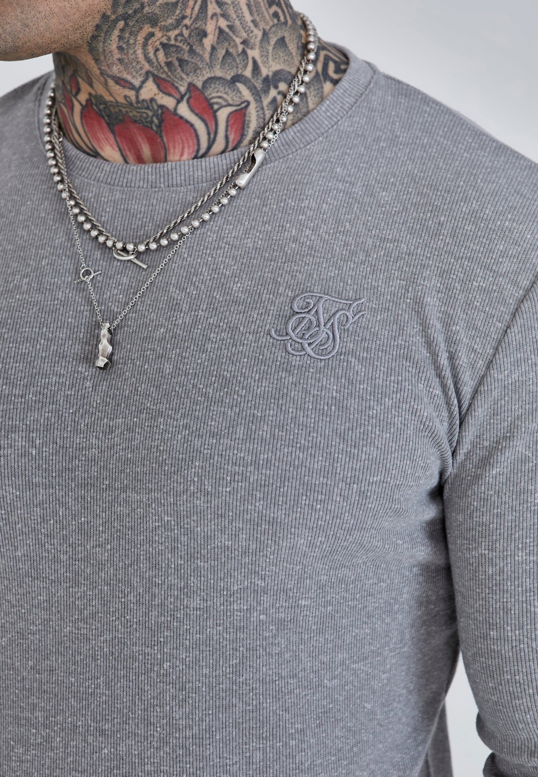 Maglietta a maniche lunghe in marna grigia Magliette SikSilk