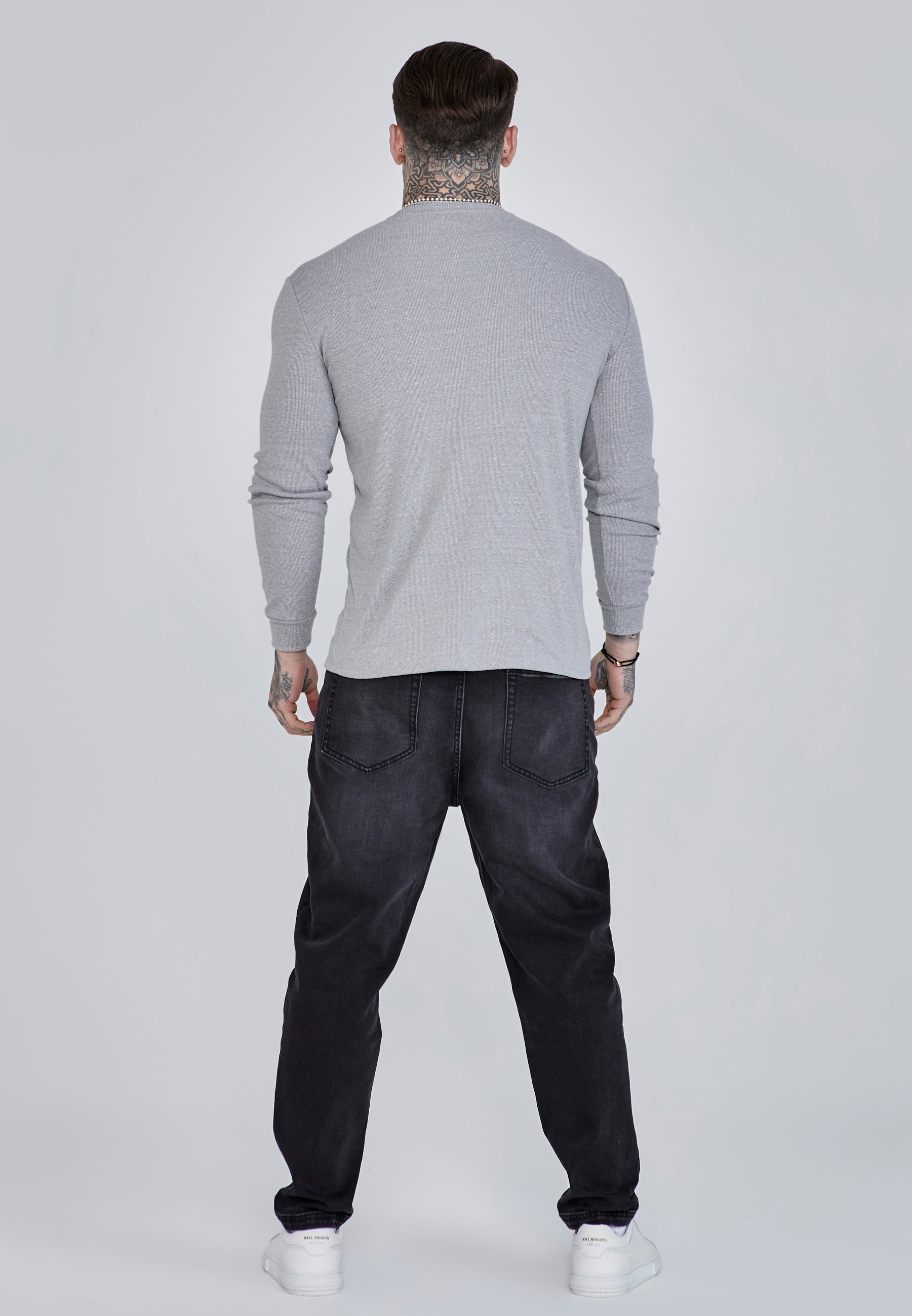 Maglietta a maniche lunghe in marna grigia Magliette SikSilk