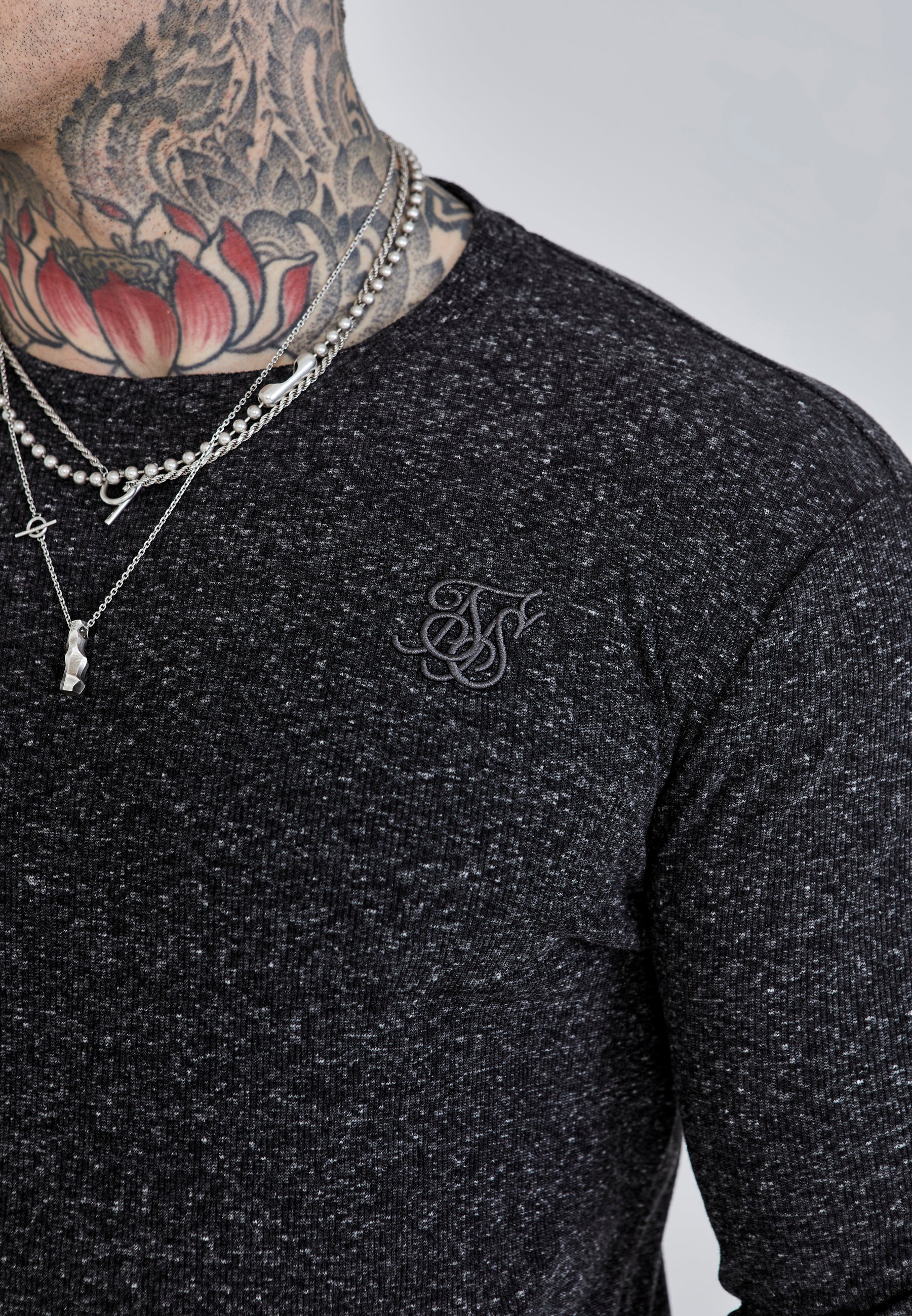 Maglietta a maniche lunghe in nero Magliette SikSilk