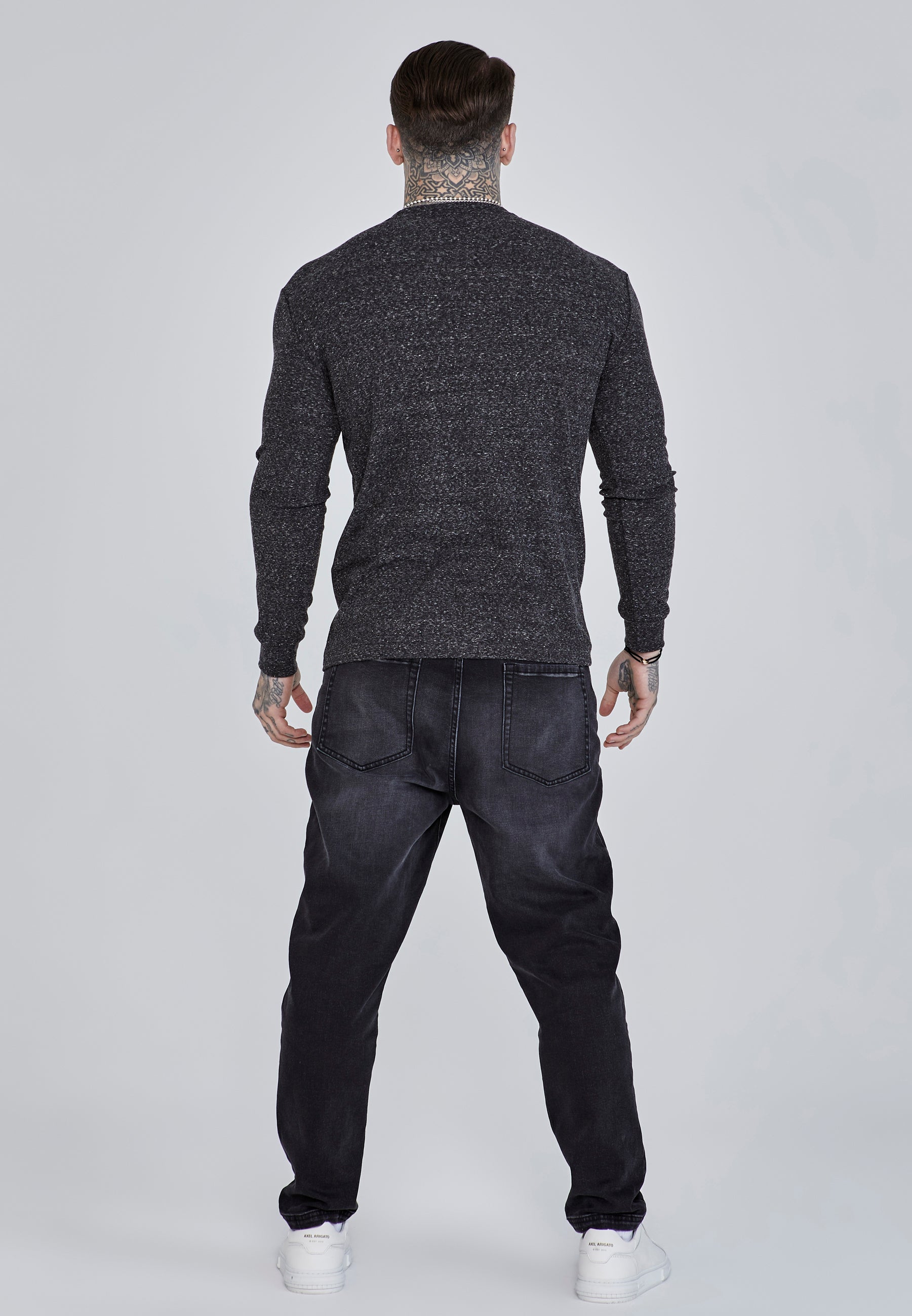 Maglietta a maniche lunghe in nero Magliette SikSilk