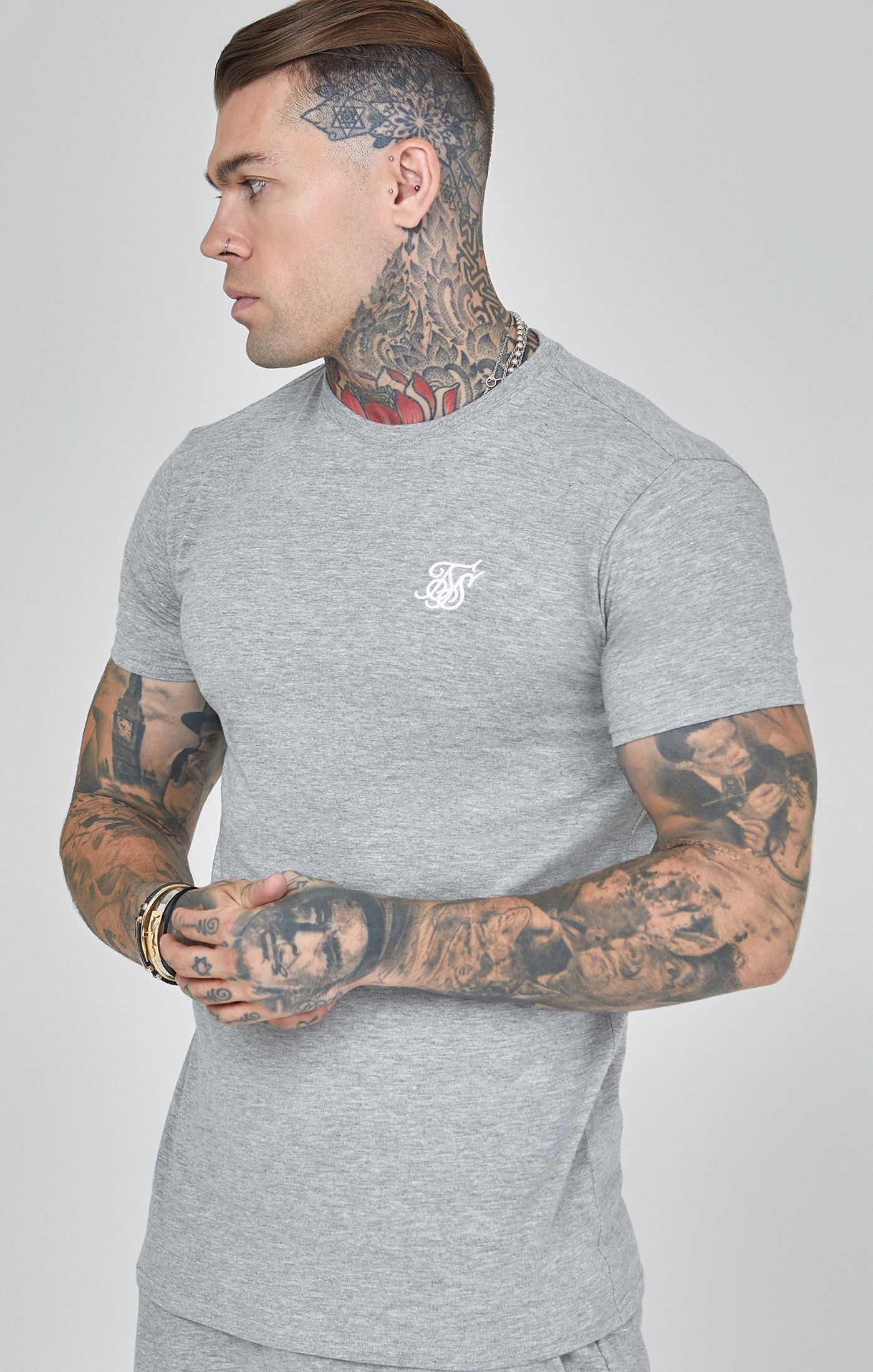 Maglietta Essentials in grigio marna Magliette SikSilk