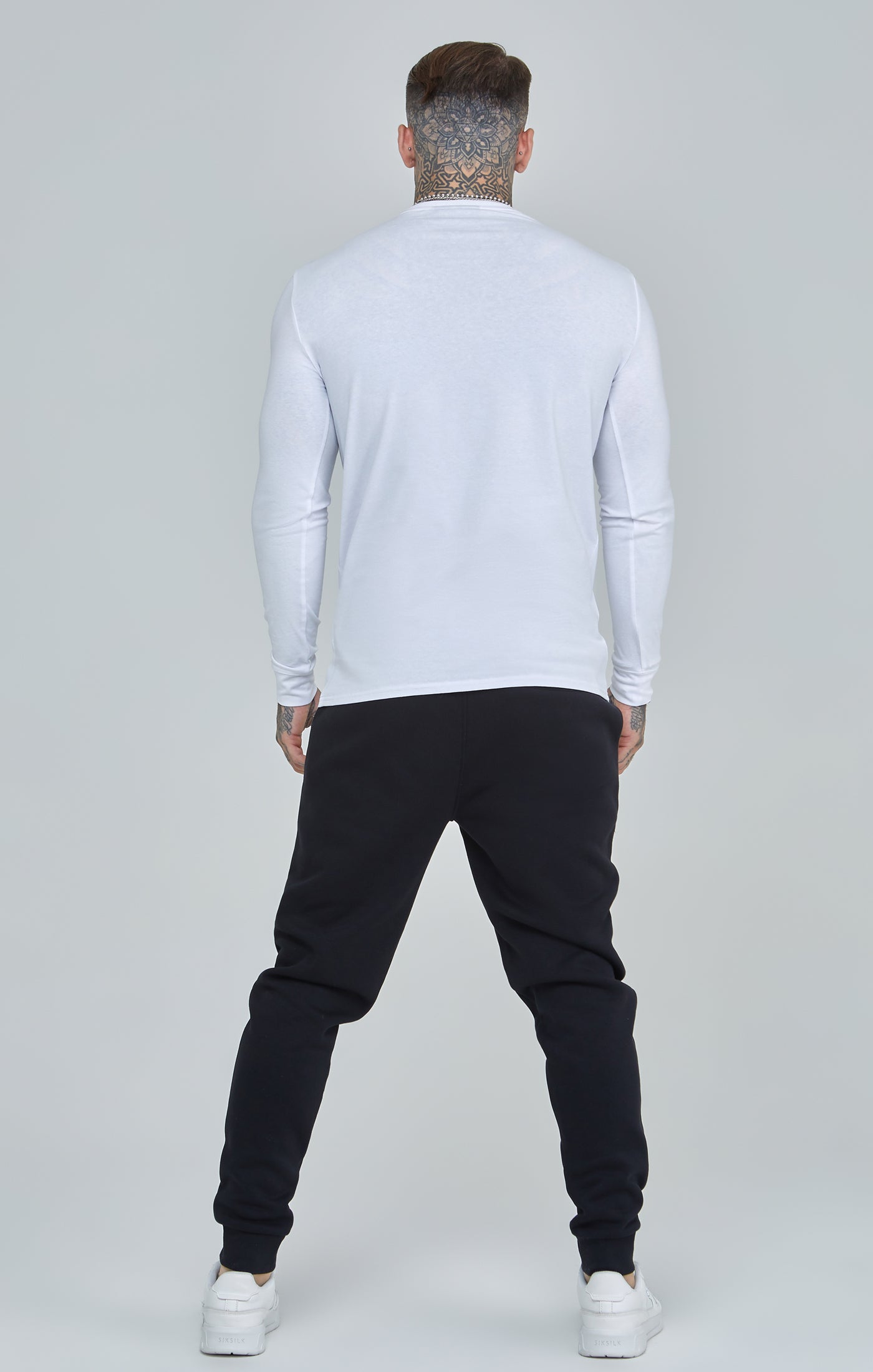 Maglietta Essentials a maniche lunghe in bianco Magliette SikSilk