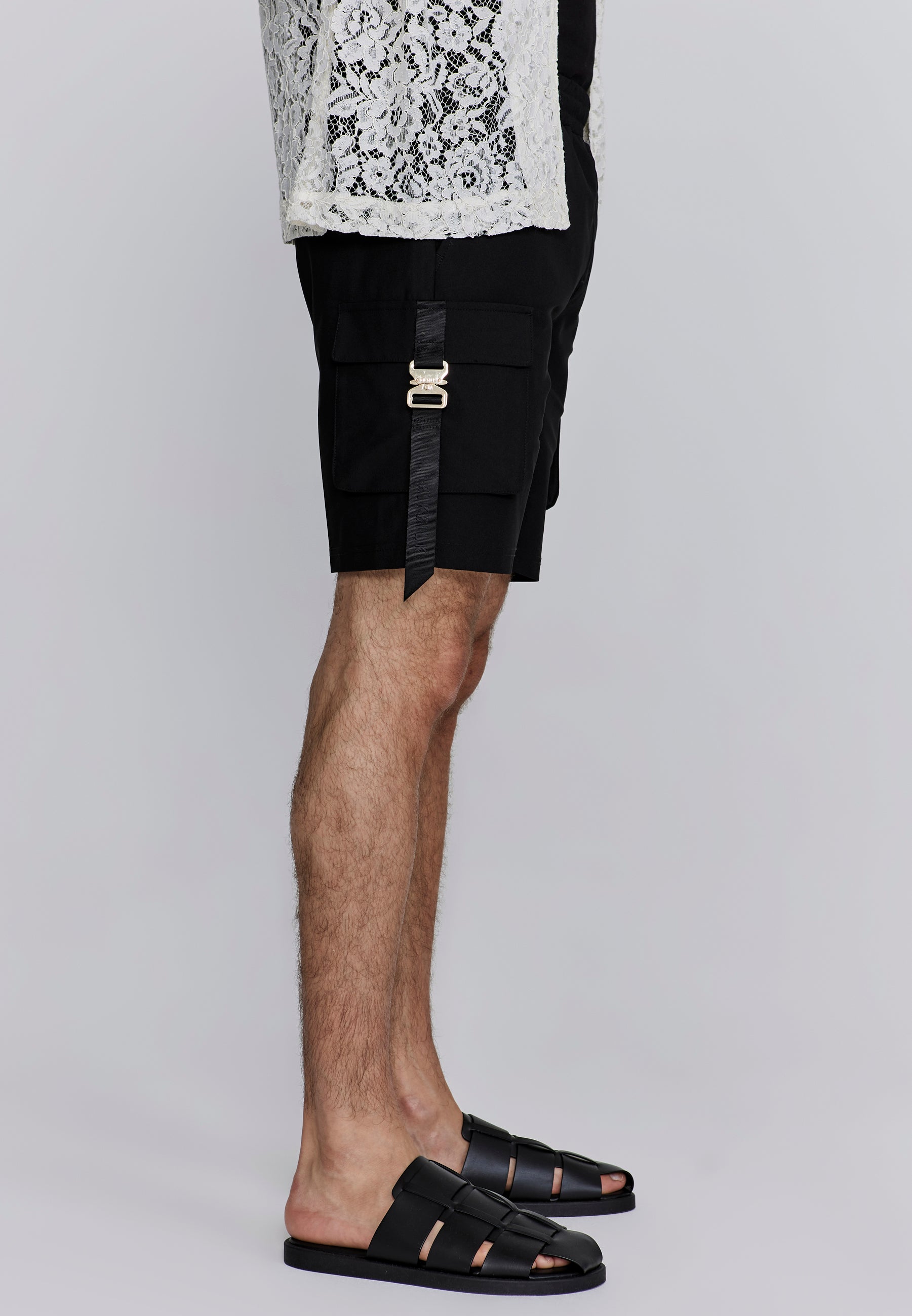 Pantaloncini Flight Cargo in nero SikSilk
