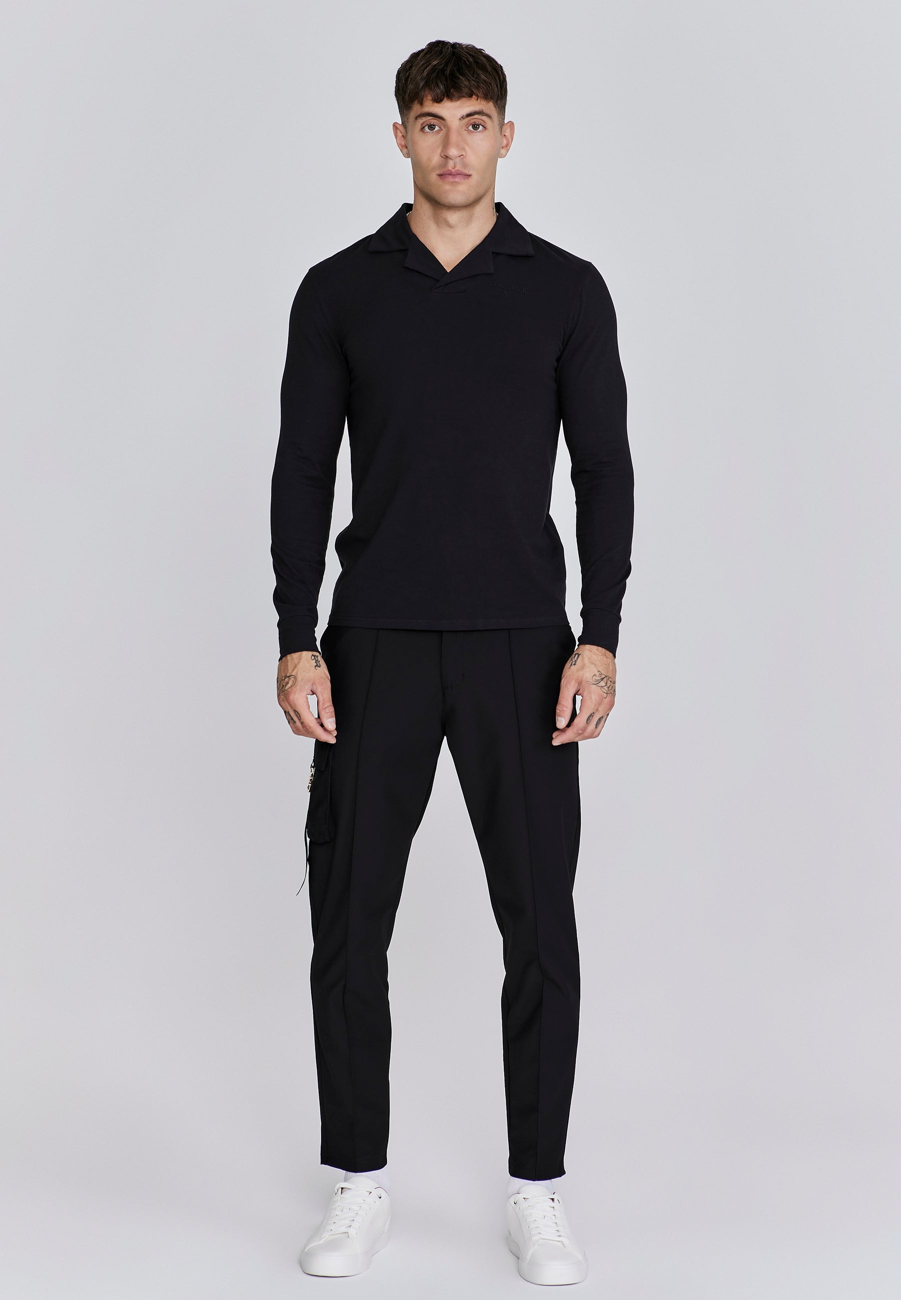Flight Cargo Pant in nero Pantaloni SikSilk