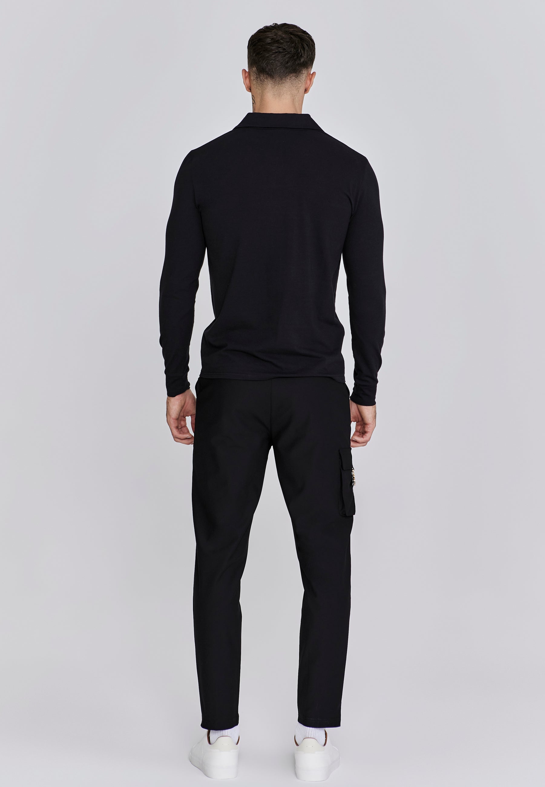 Flight Cargo Pant in nero Pantaloni SikSilk