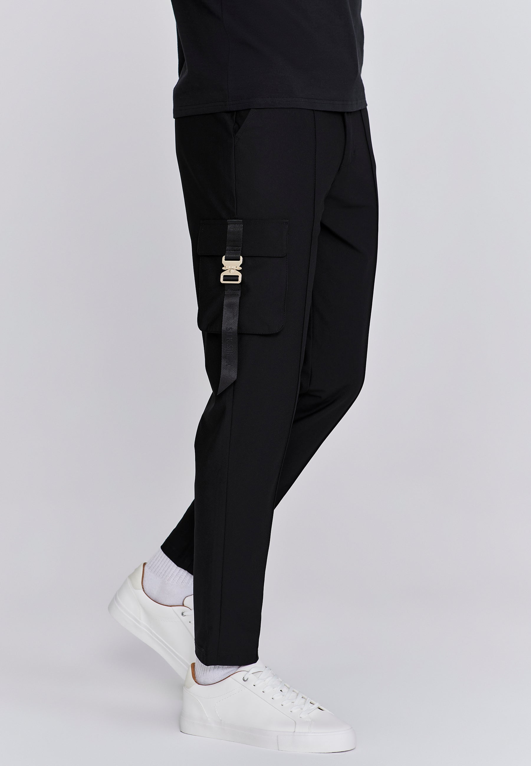 Flight Cargo Pant in nero Pantaloni SikSilk