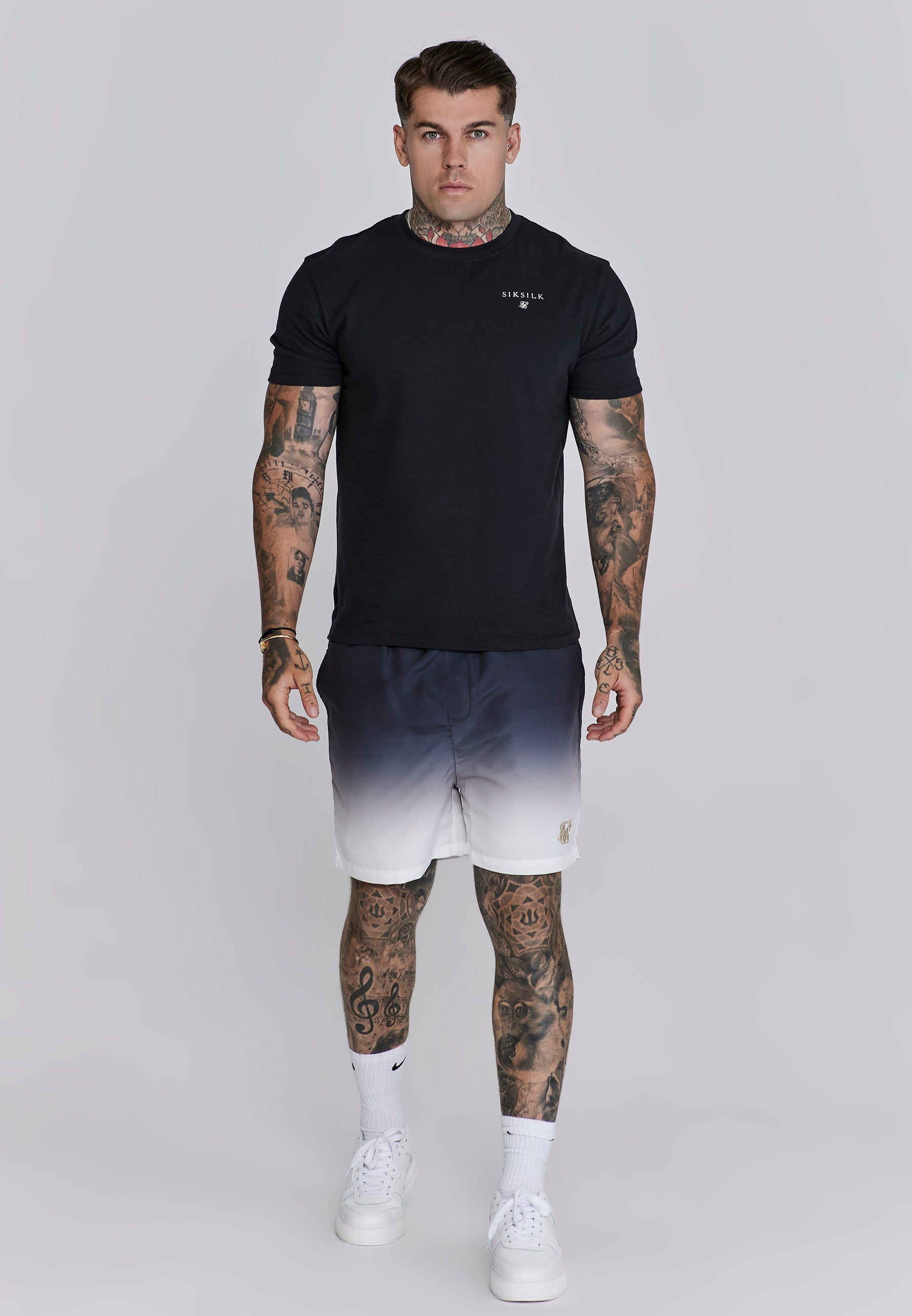 Pantaloncini da bagno Fade in Marina, pantaloncini da bagno bianchi SikSilk