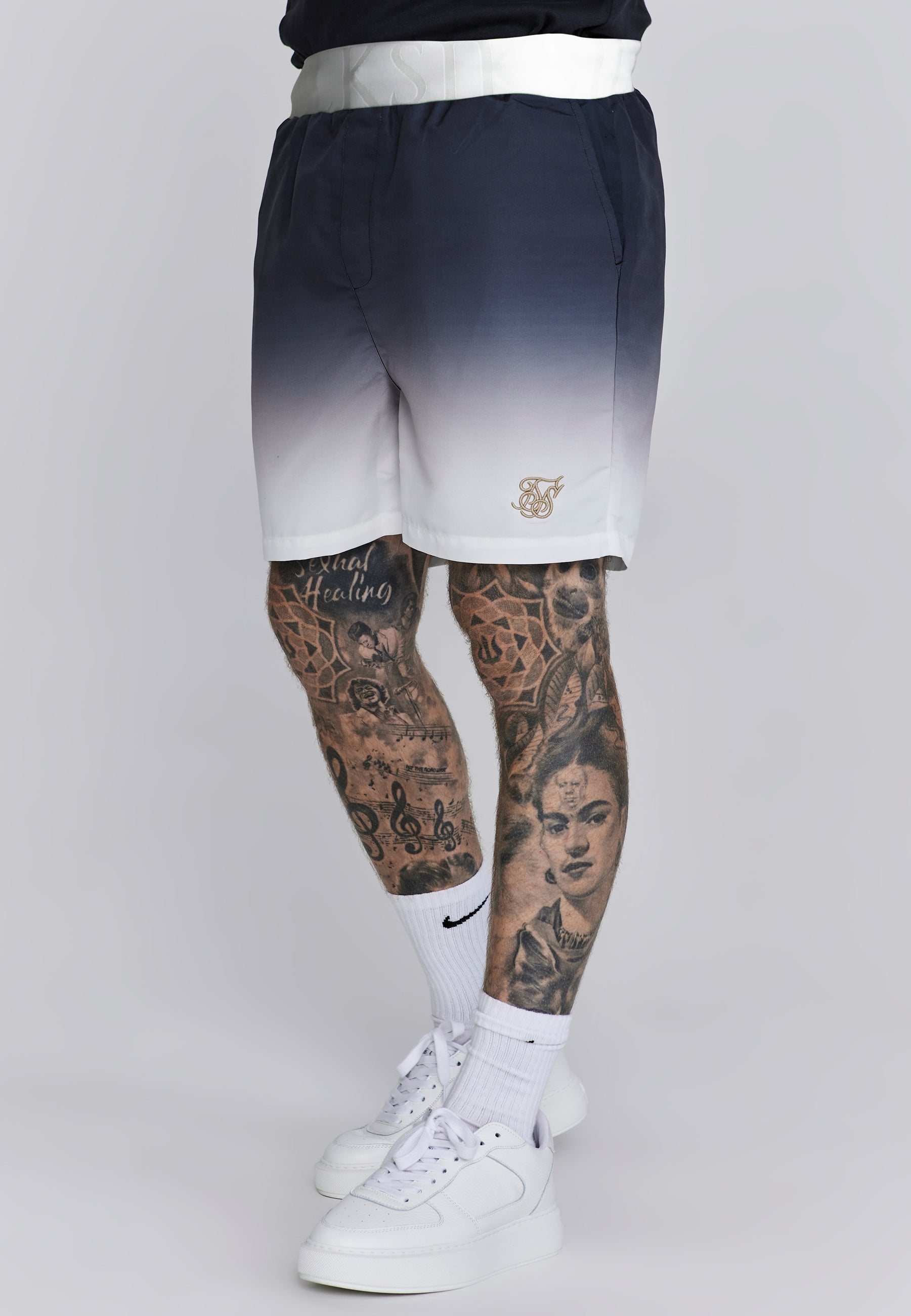 Pantaloncini da bagno Fade in Marina, pantaloncini da bagno bianchi SikSilk