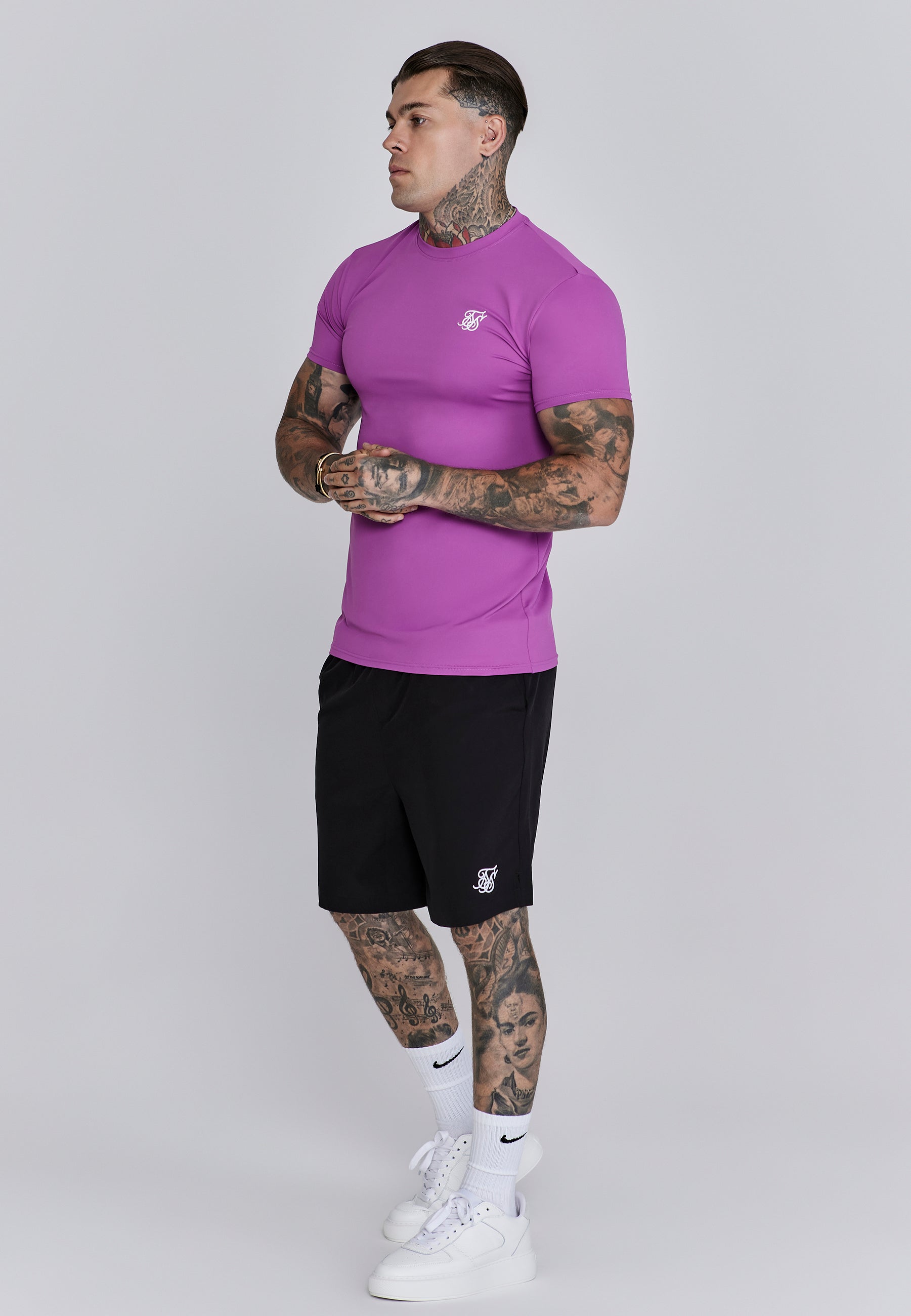 Maglietta Muscle Fit in rosa Magliette SikSilk