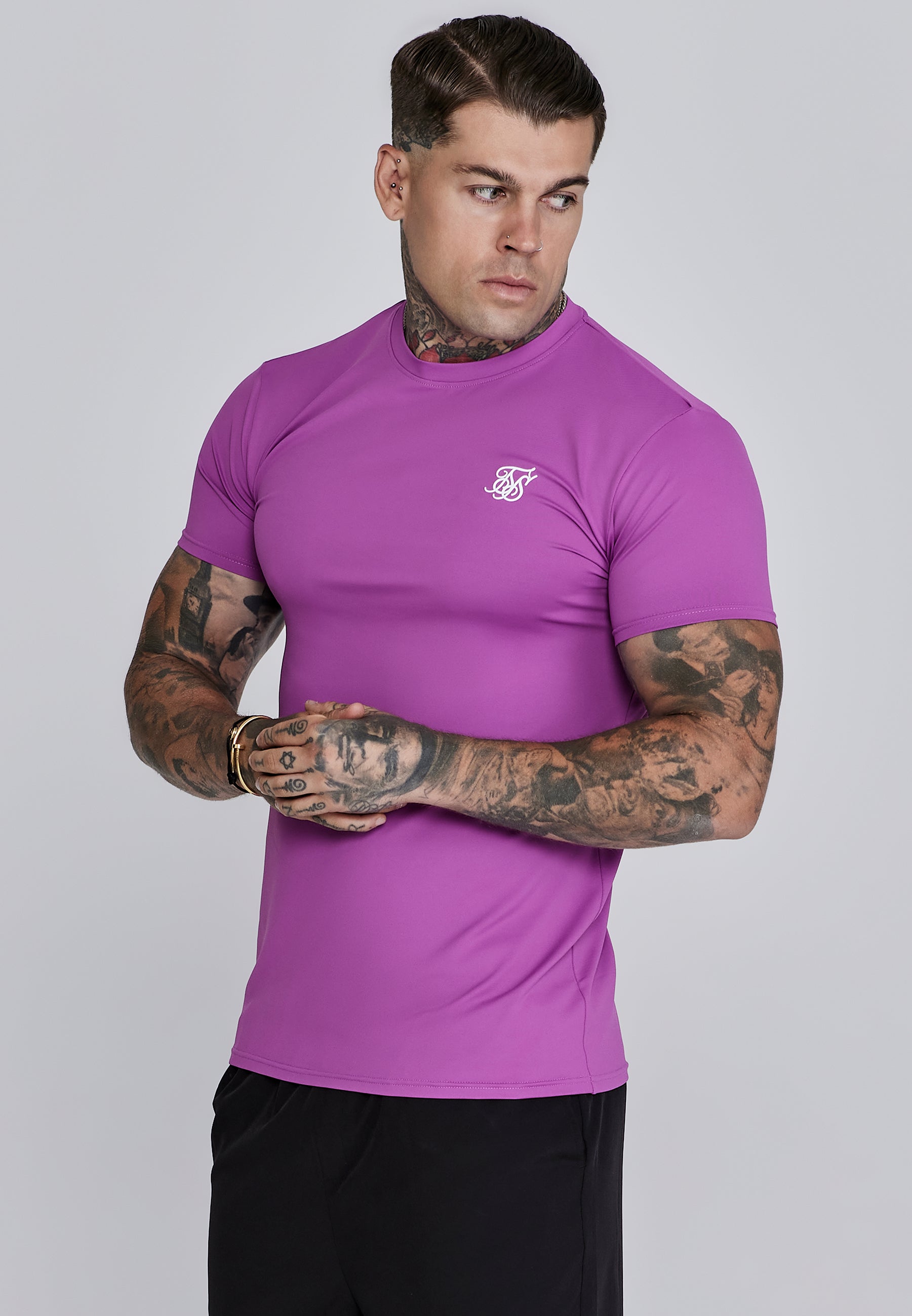 Maglietta Muscle Fit in rosa Magliette SikSilk