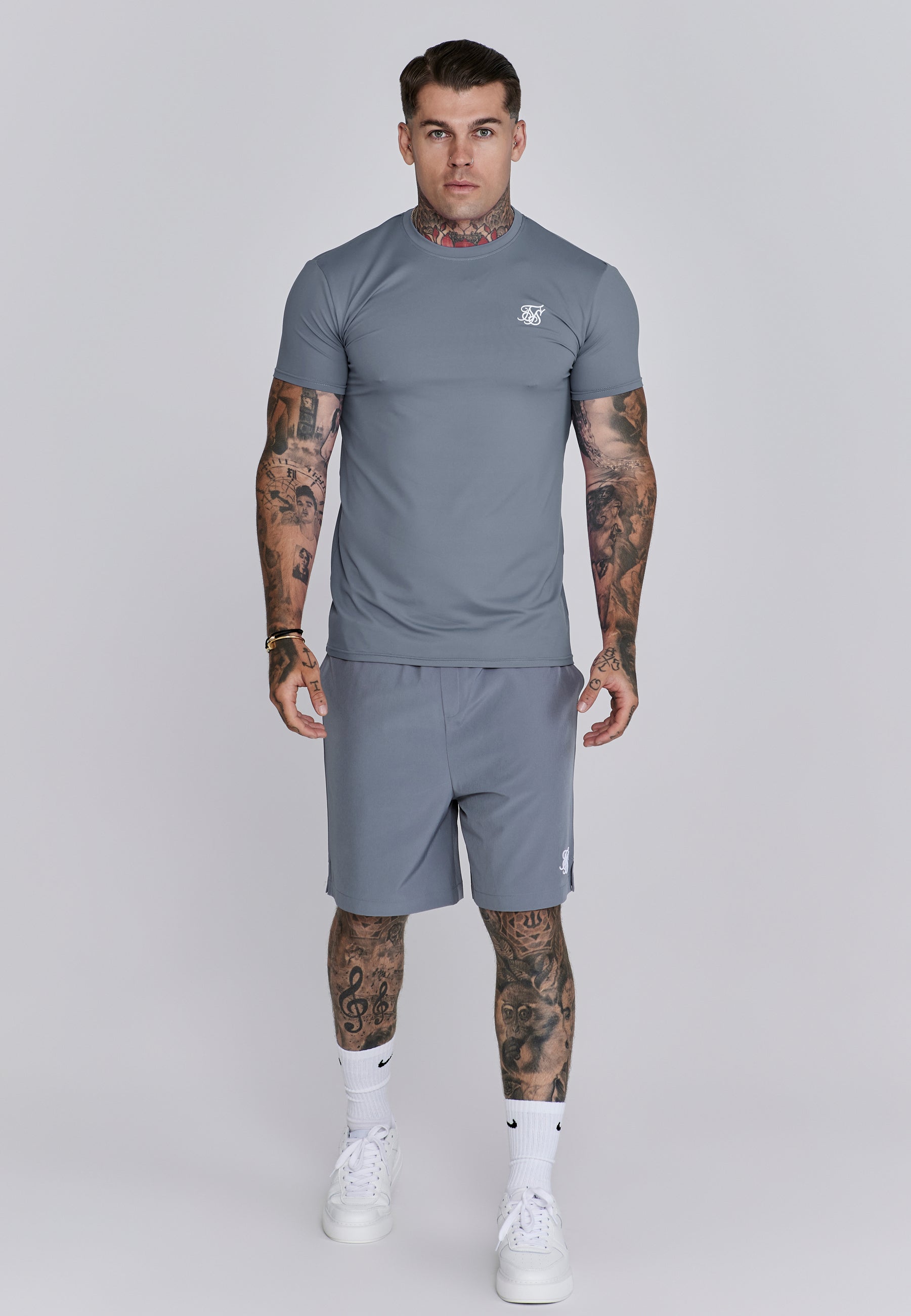 Maglietta Muscle Fit in grigio Magliette SikSilk
