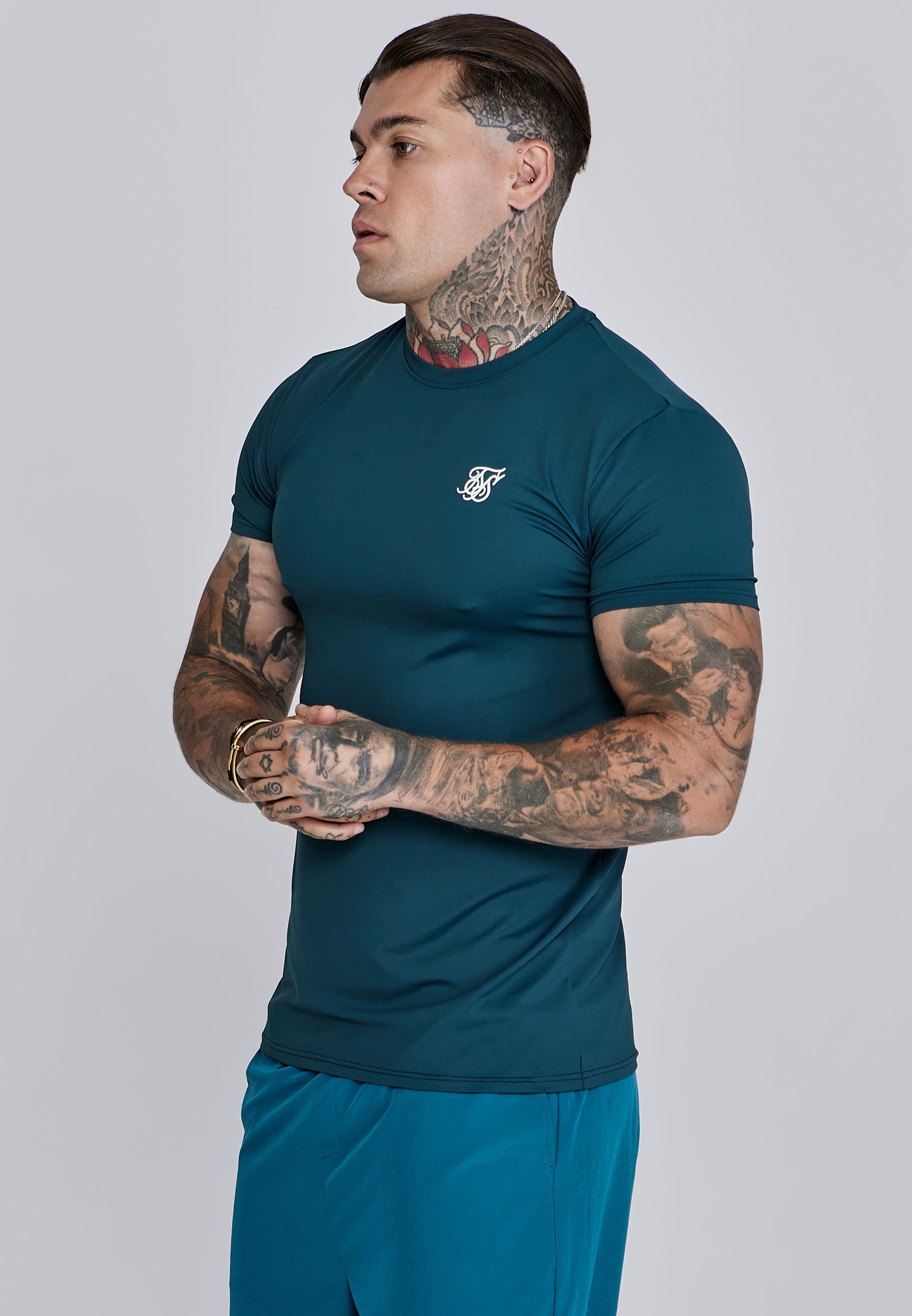 Maglietta Muscle Fit in verde Magliette SikSilk