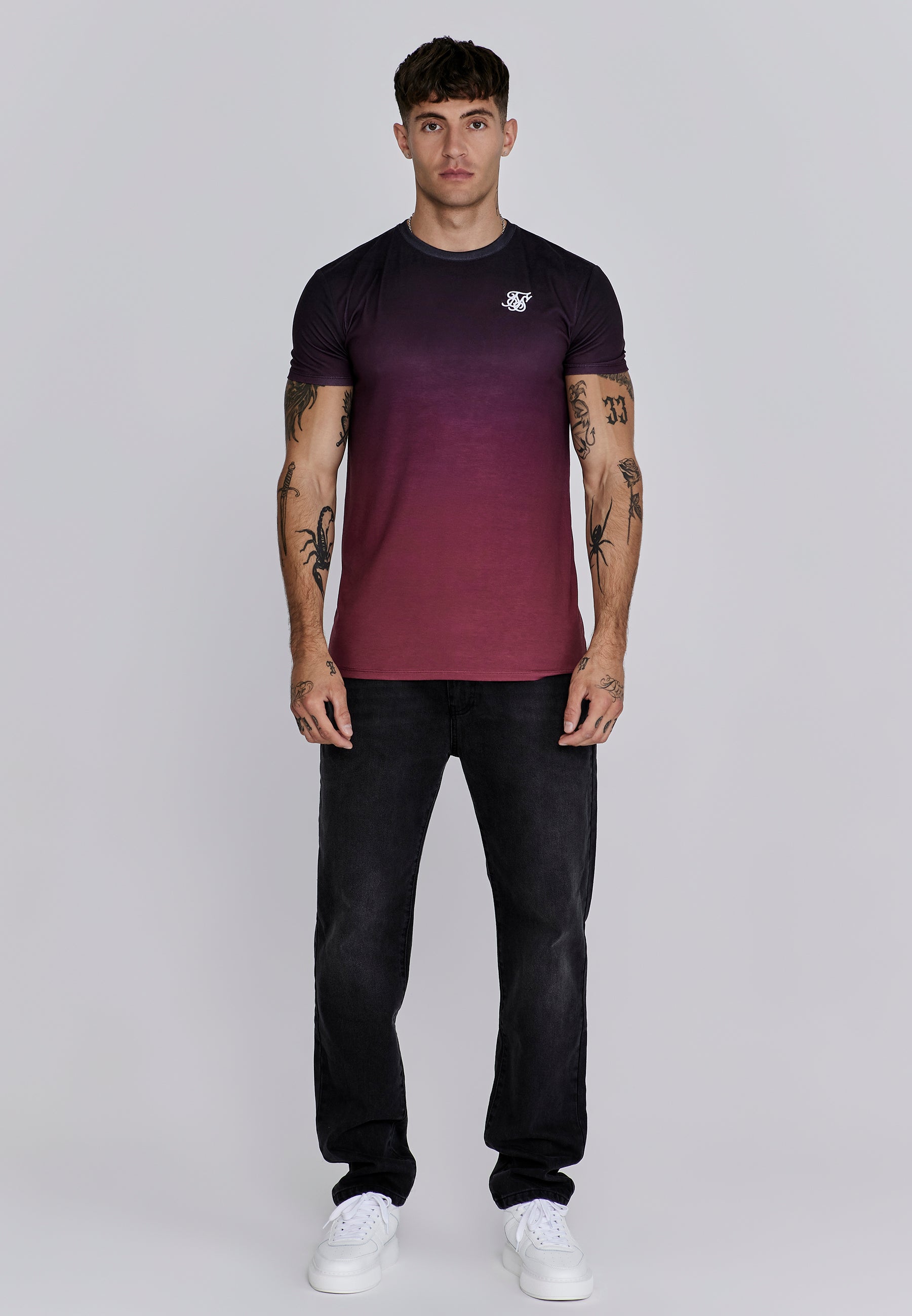 Maglietta grafica Fade in blu, rosa Magliette SikSilk